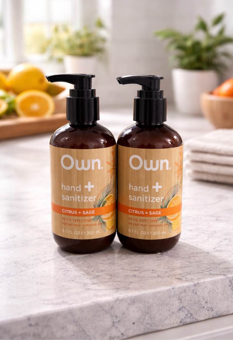 set of 2 own hand sanitizer citrus + sage 8oz 