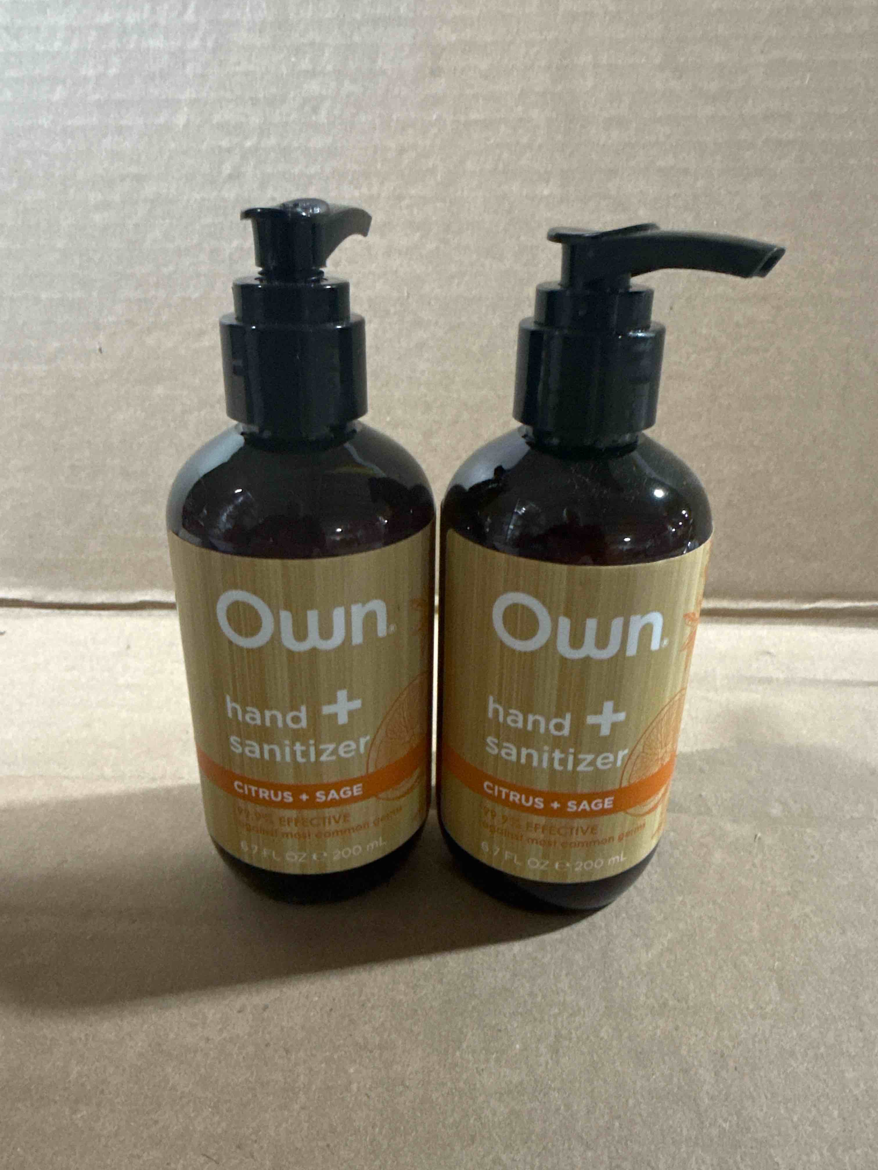 Condition photo showing New/Like New for set of 2 own hand sanitizer citrus + sage 8oz