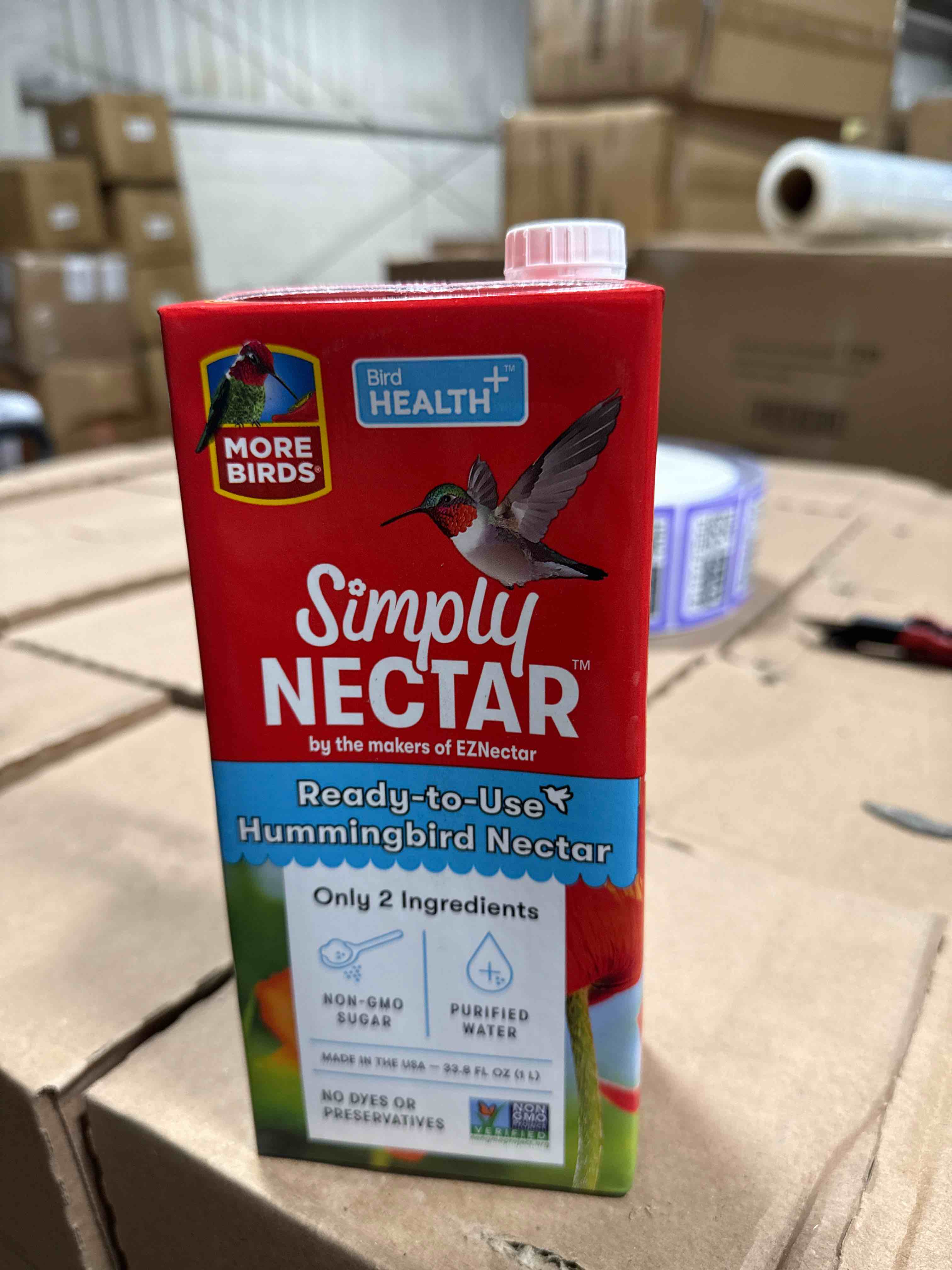 case of 6 More Birds Simply Nectar Clear Ready-to-Use Hummingbird Nectar, 33.8 oz