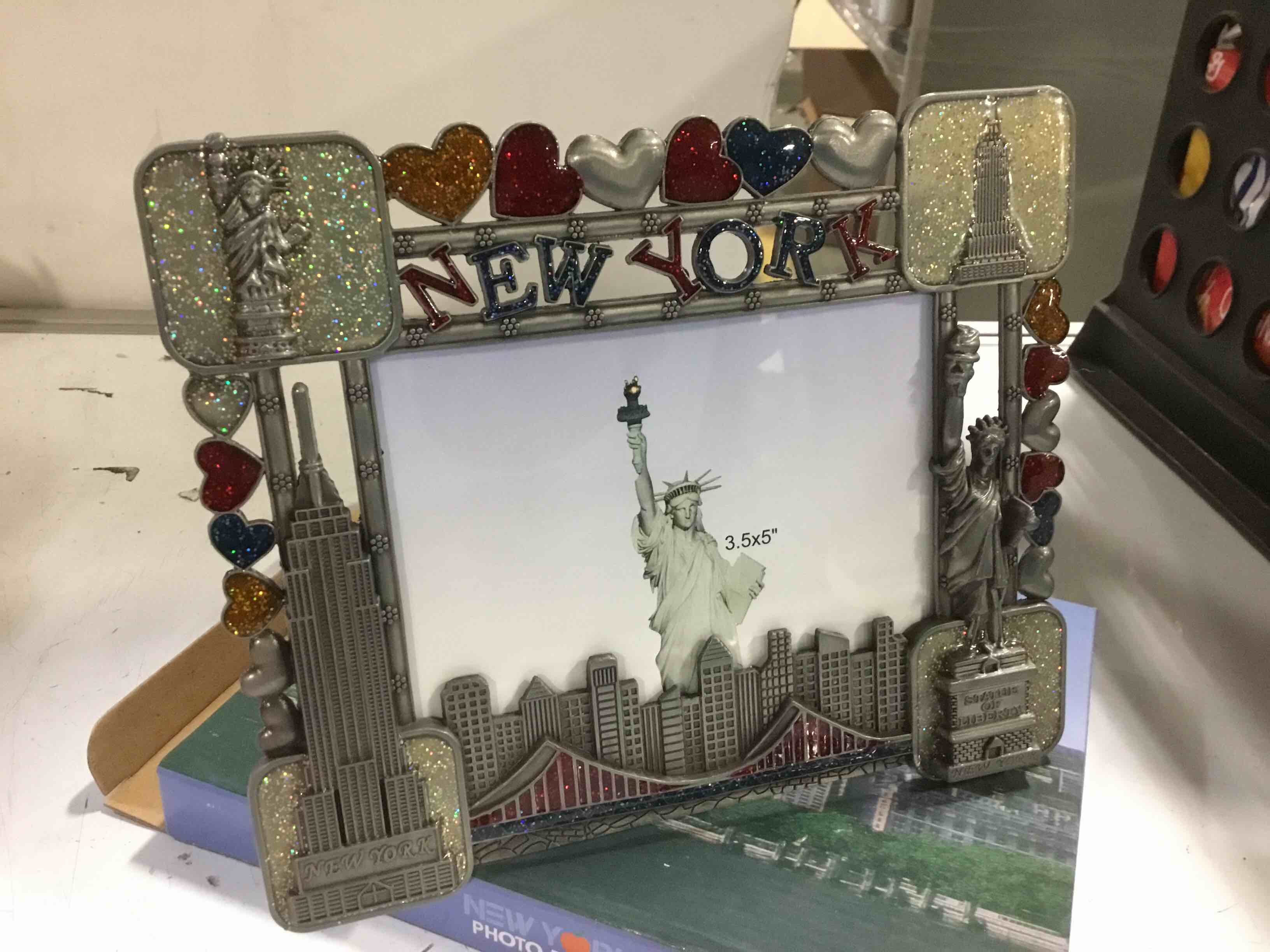 Picture Frame With I Love Ny, Statue Of Liberty & Empire State Building, Nyc
