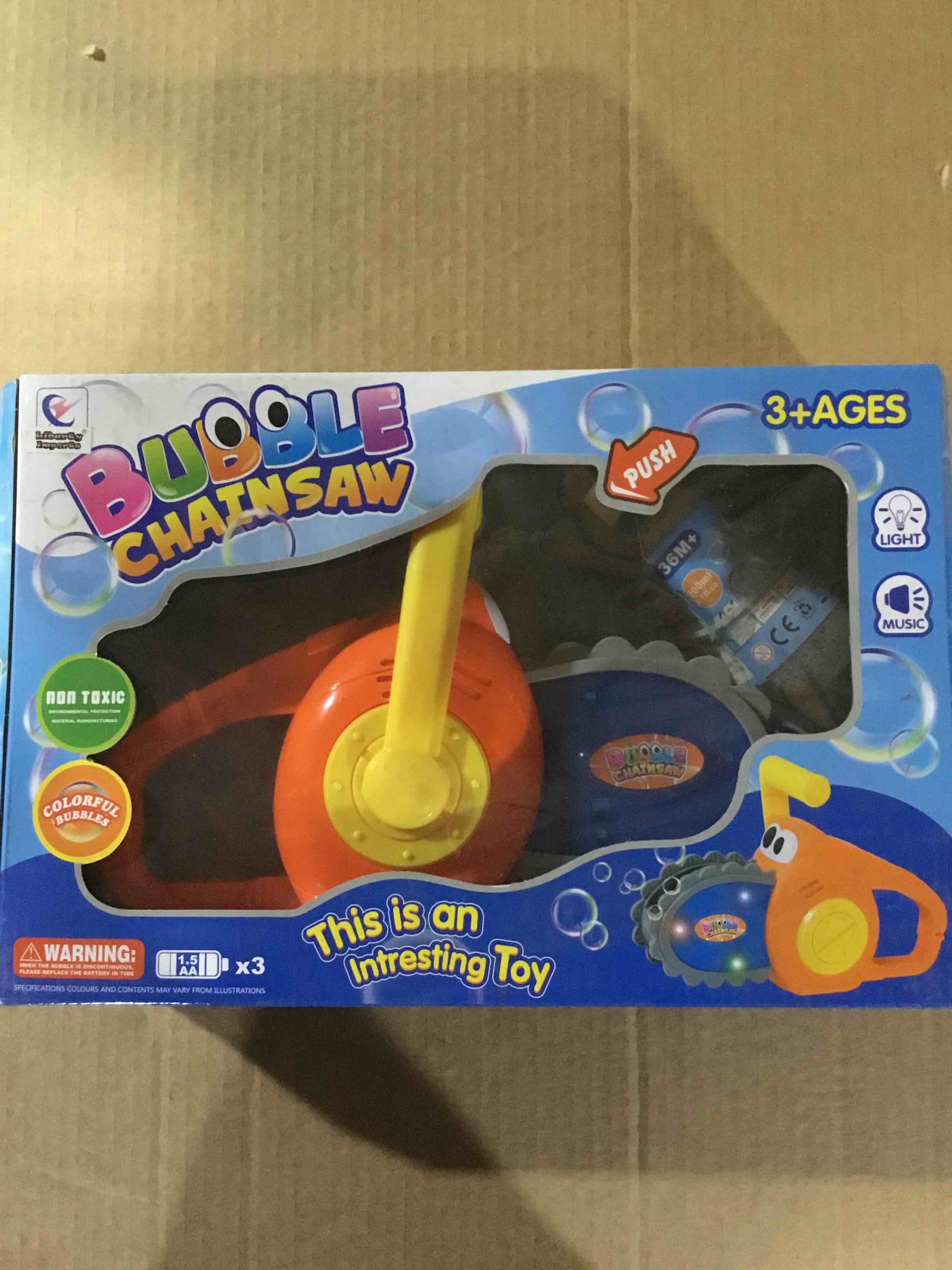 Condition photo showing New/Like New for Sizzlin' Cool Bubble Chainsaw Gun Blower With Bubble Solution (lights And Sound)