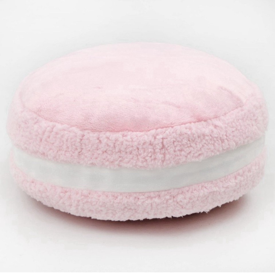 Bullseye Playground  Plush Pink Macaron Throw Pillow