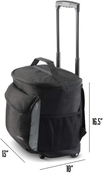 2 in 1 Insulated Rolling Cooler Backpack with Wheels Roller Bag, Insulated Leak Proof, Roller Backpack Lunch Bag for Men and Women, Camping, Picnics, Hiking, Insulated Roller Bag - Fits 40 Cans