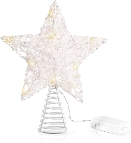 King of Christmas  14” Silver Topper Warm White 