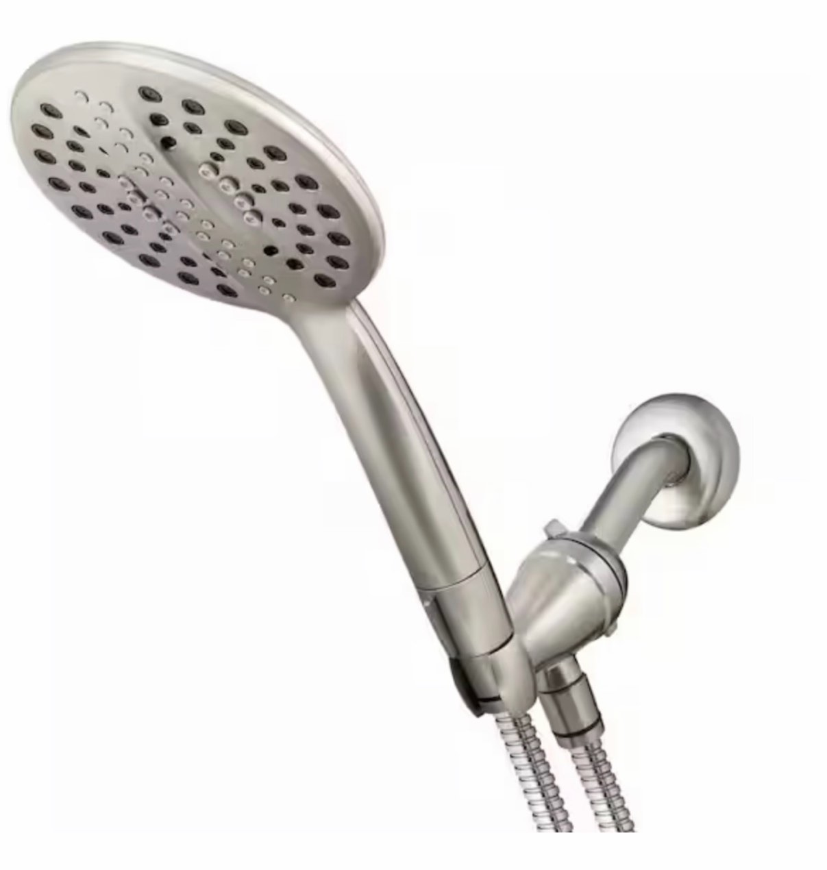 5-Spray Wall Mount Handheld Shower Head 1.8 GPM in Brushed Nickel