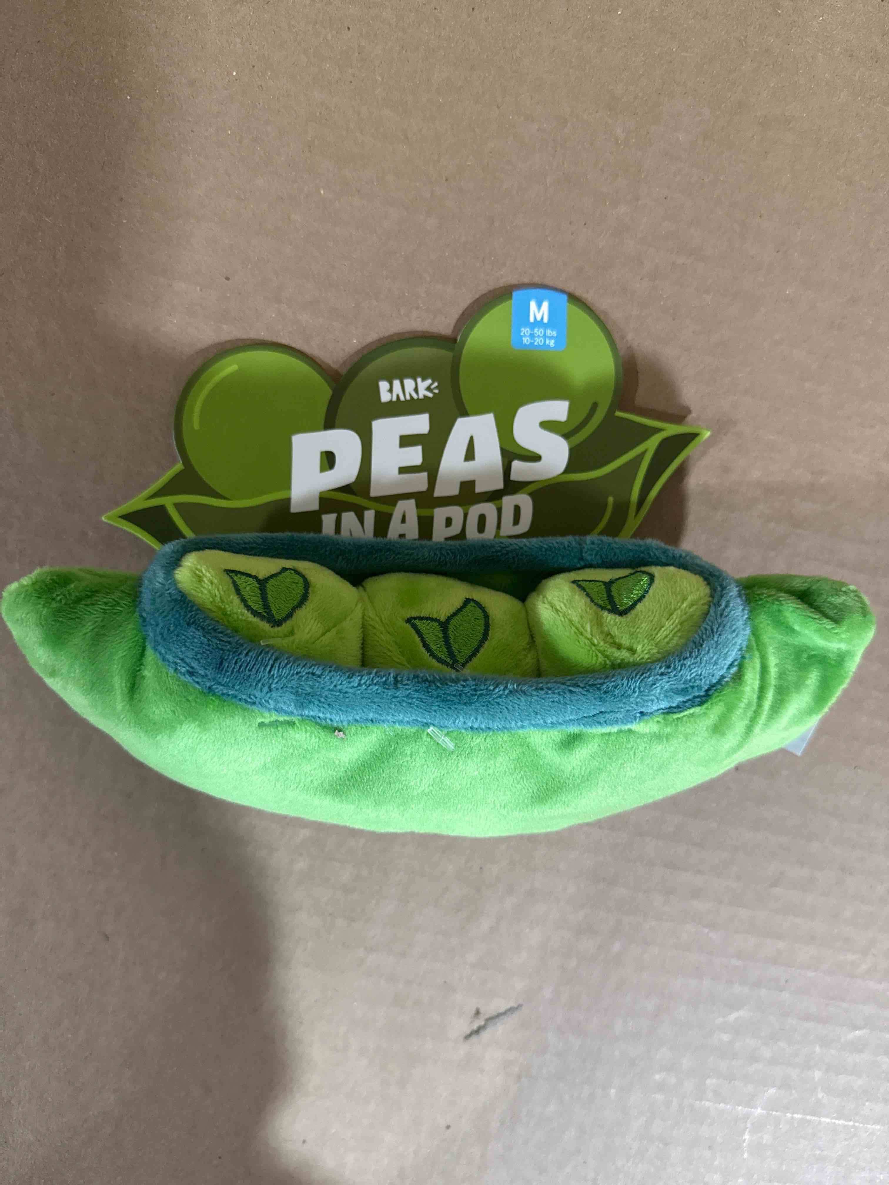 bark peas in a pod, medium squeak, dog toy
