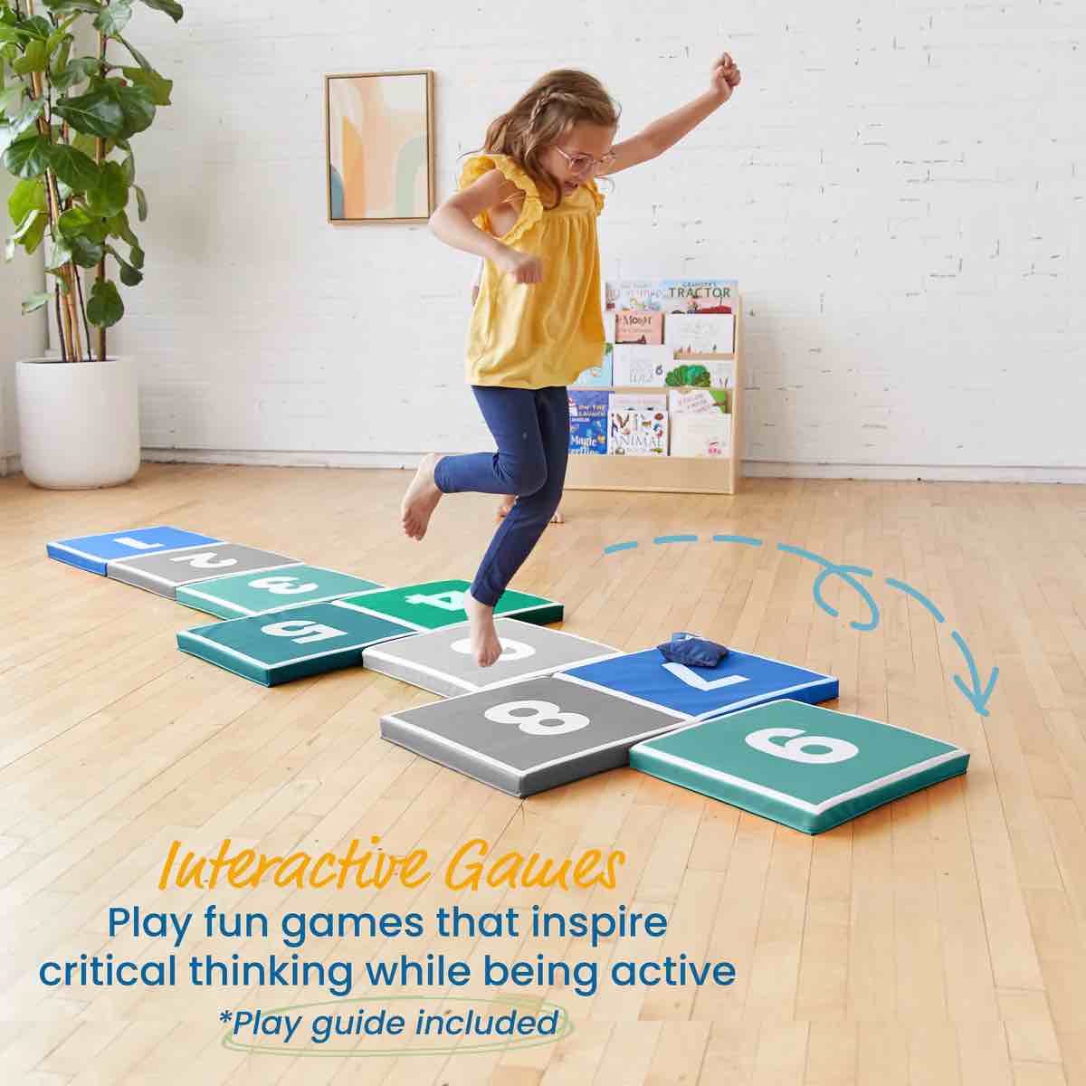 Hop to It Math Mats, Hopscotch Game, Foam Number Tiles, 13-Piece SOFTZONESKU: ELR-12976-CT