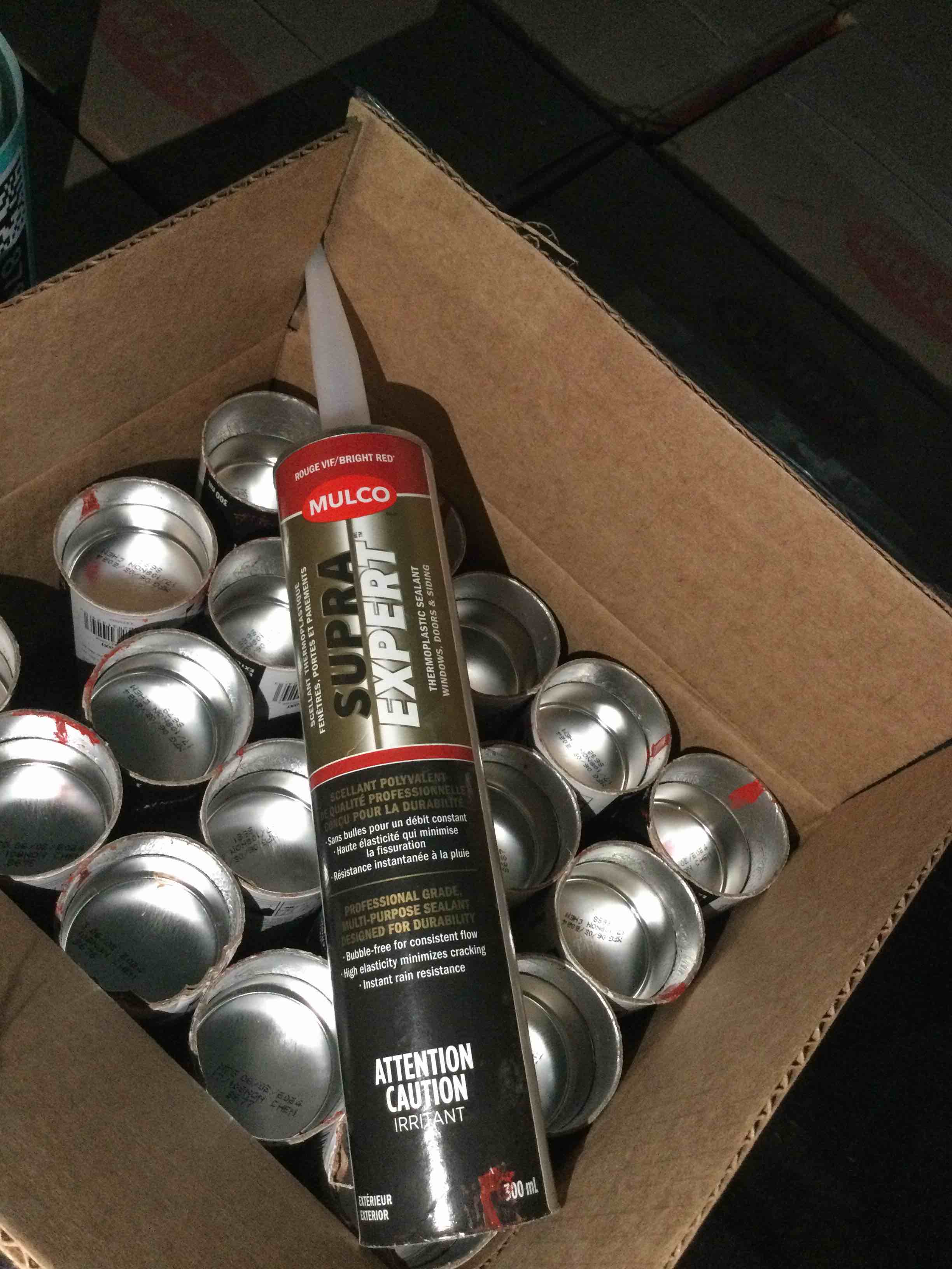 case of 20 20x300ml Supra expert thermal plastic sealant-bright red