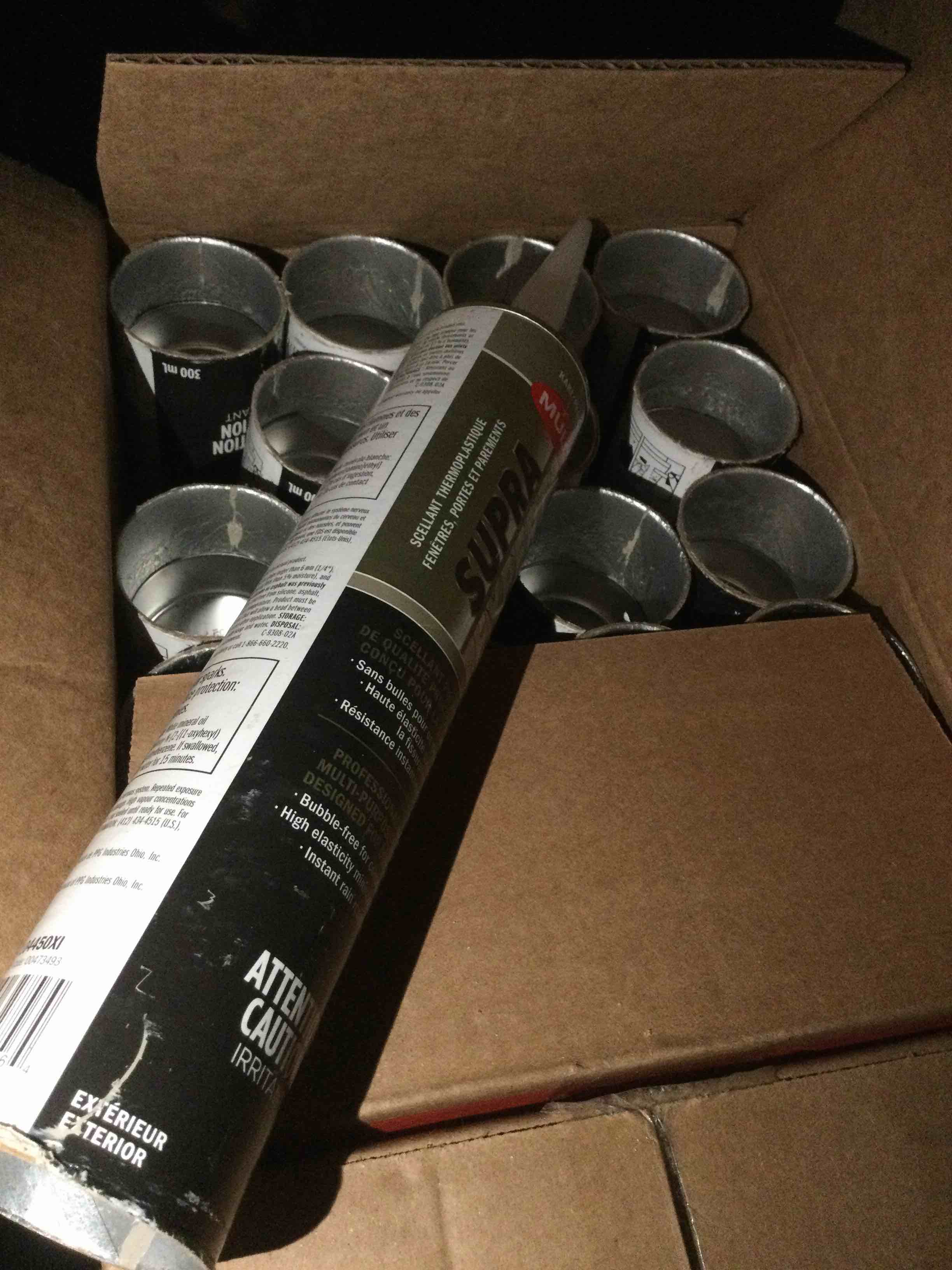 case of 20 mulco 20x300ml supra expert thermal plastic sealant-pebble kaki