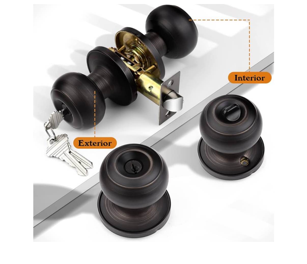 Amazonbasics Entry Door Knob - Classic - Oil Rubbed Bronze Oil-rubbed Bronze
