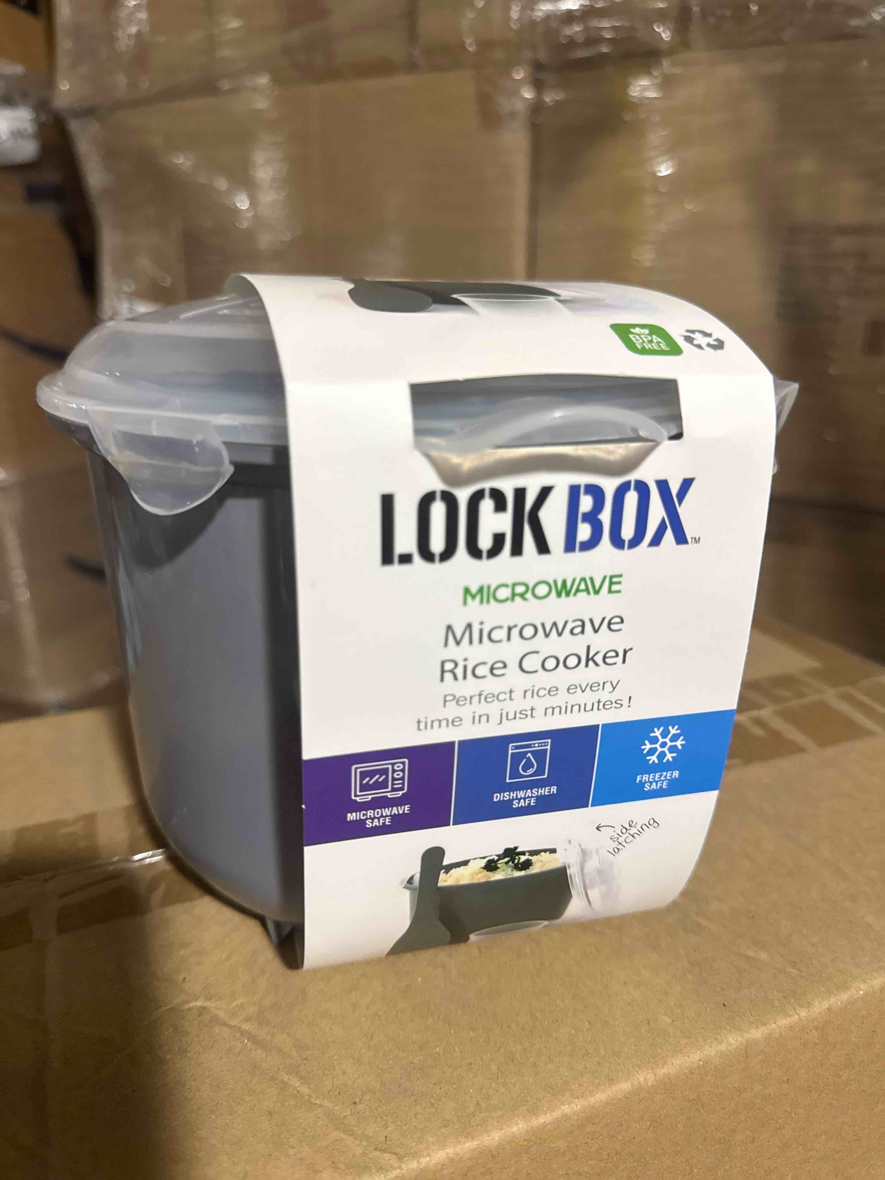 Condition photo showing New/Like New for lock box microwave rice cooker 