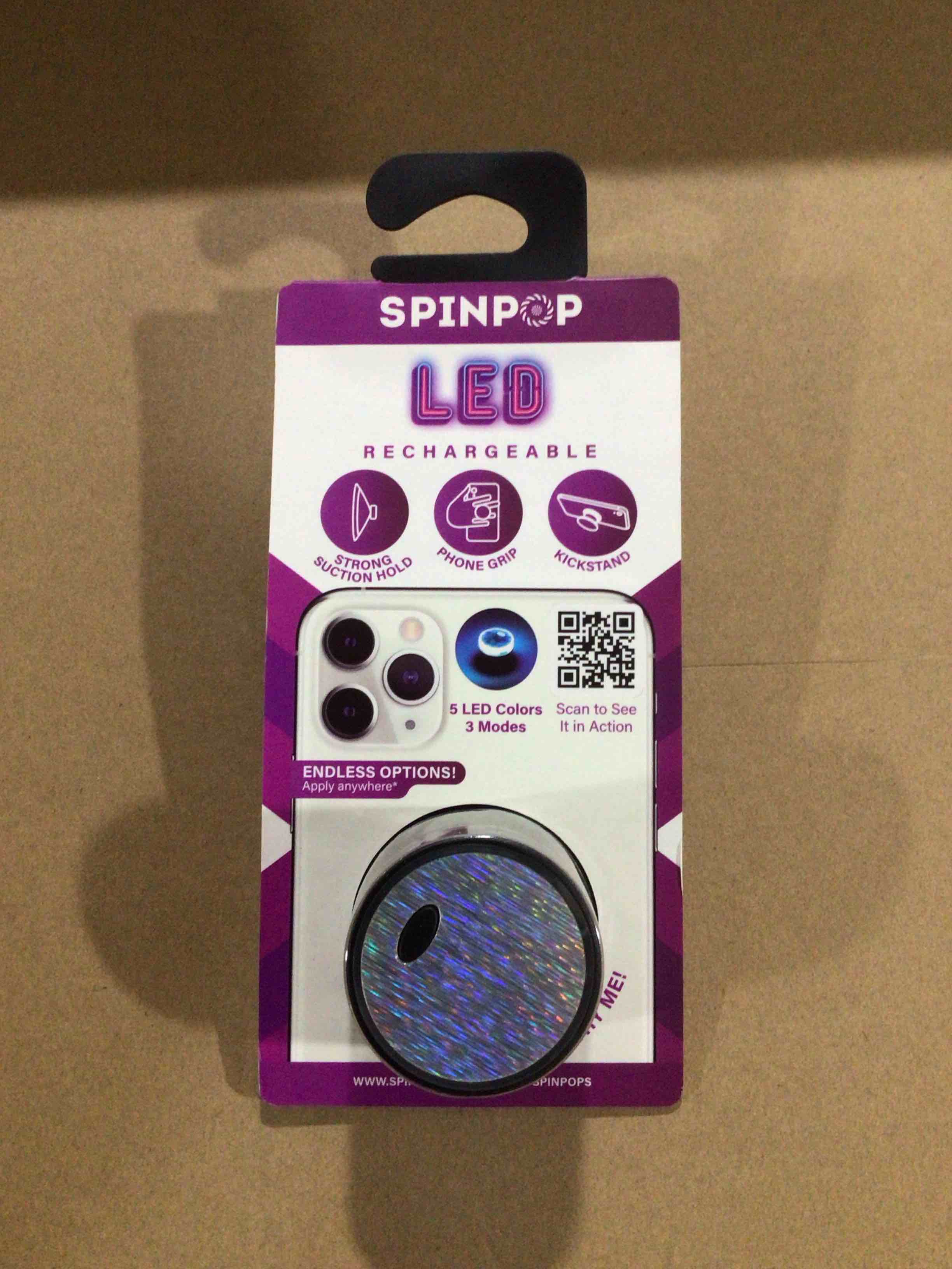 Rechargeable LED Silver SpinPop 