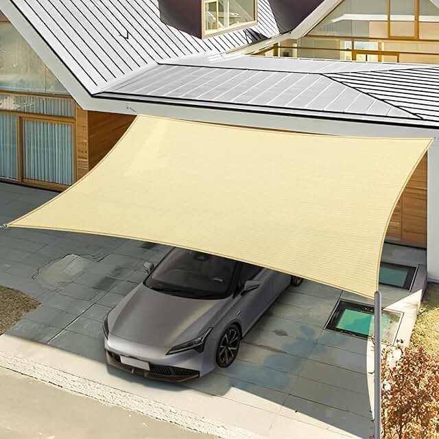 AsterOutdoor Sun Shade Sail Rectangle 16' x 20' UV Block Canopy for Patio Backyard Lawn Garden Outdoor Activities, Sand (B083CBJB5Z)