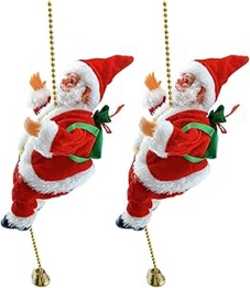 Santa Claus Toy Christmas Ornament Decoration Climbing Santa With Light & Music
