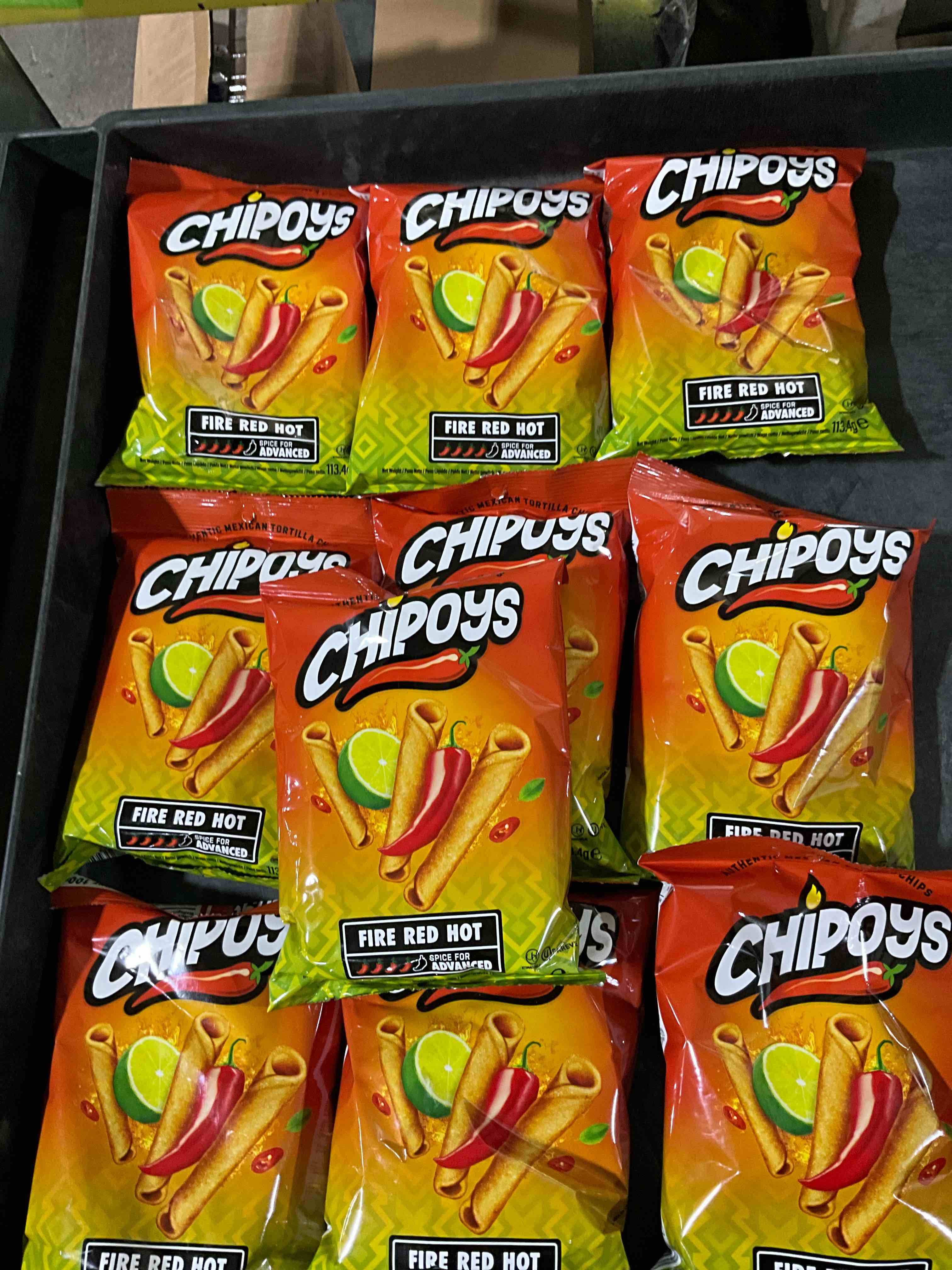 10-Pack of Chipoys Fire Red Hot , Spice for Advanced Best Before 22/05/25