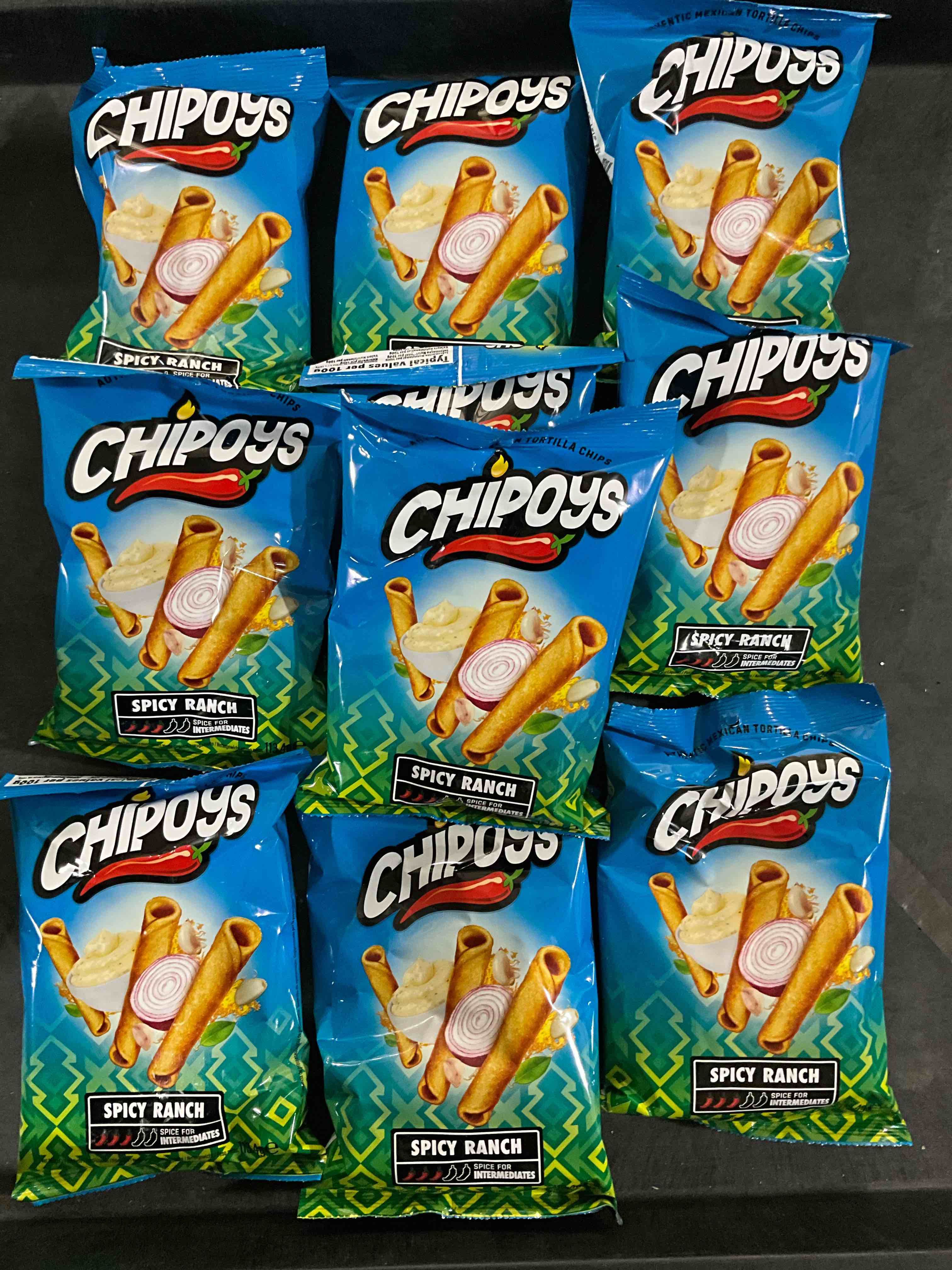 10-pack of Chipoys Authentic Tortilla Chip Spicy Ranch  , Best Before 23/05/2025 