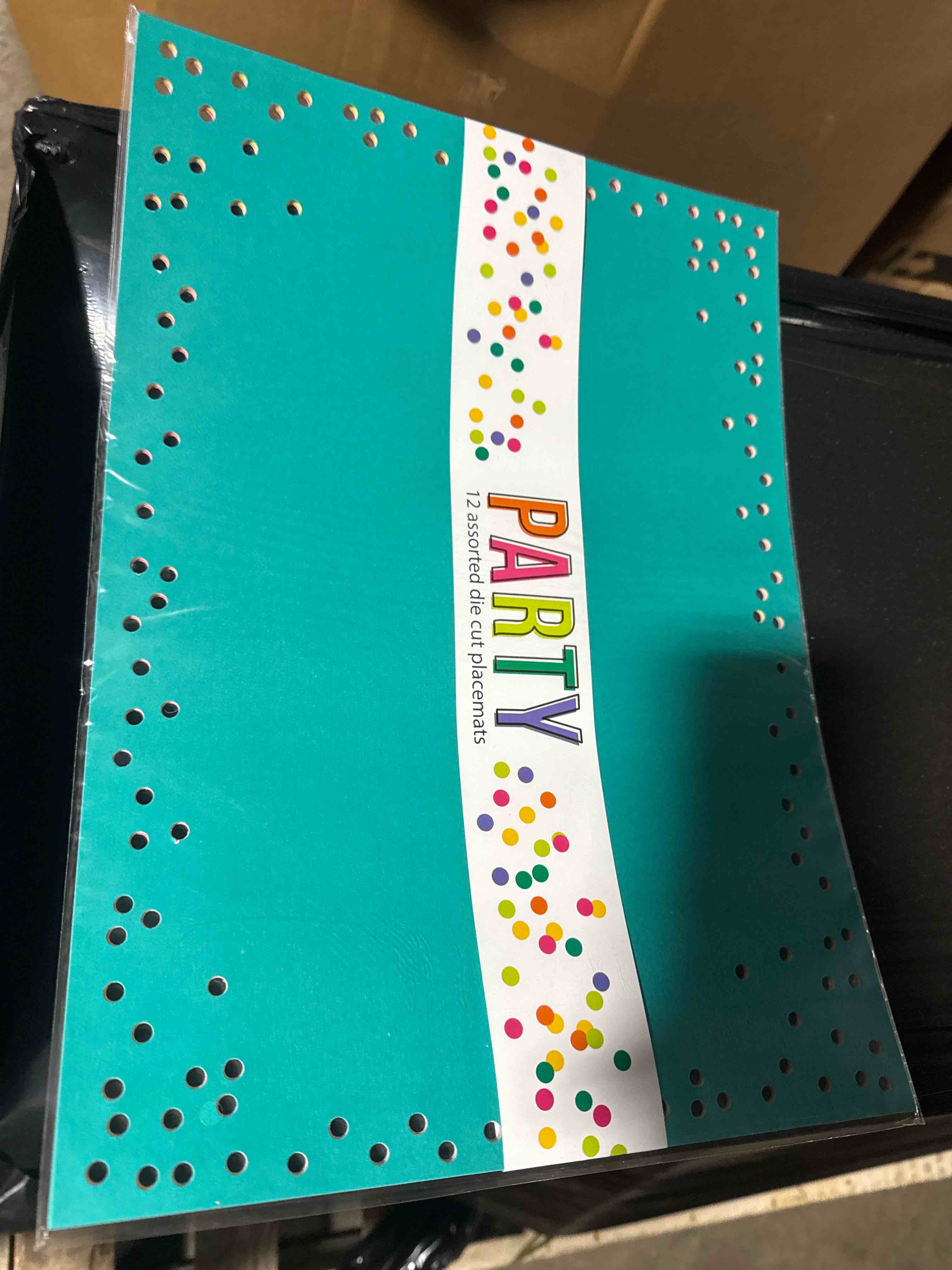 Condition photo showing Brand New for party 12 assorted die cut placemats 