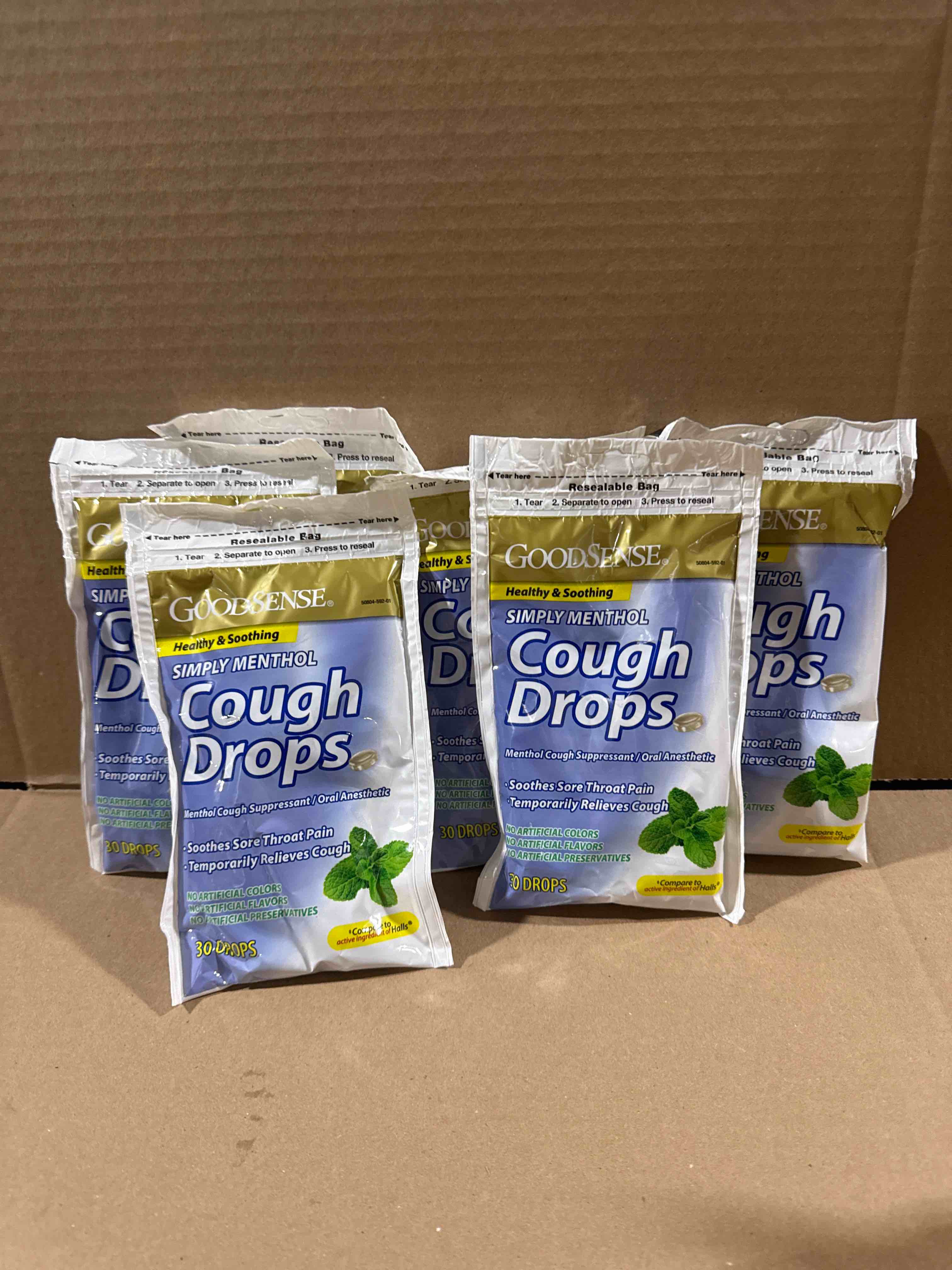 Condition photo showing New/Like New for Pack of 6 Goodsense Simply Menthol Cough Drops 30 ct (exp 7.2026) 