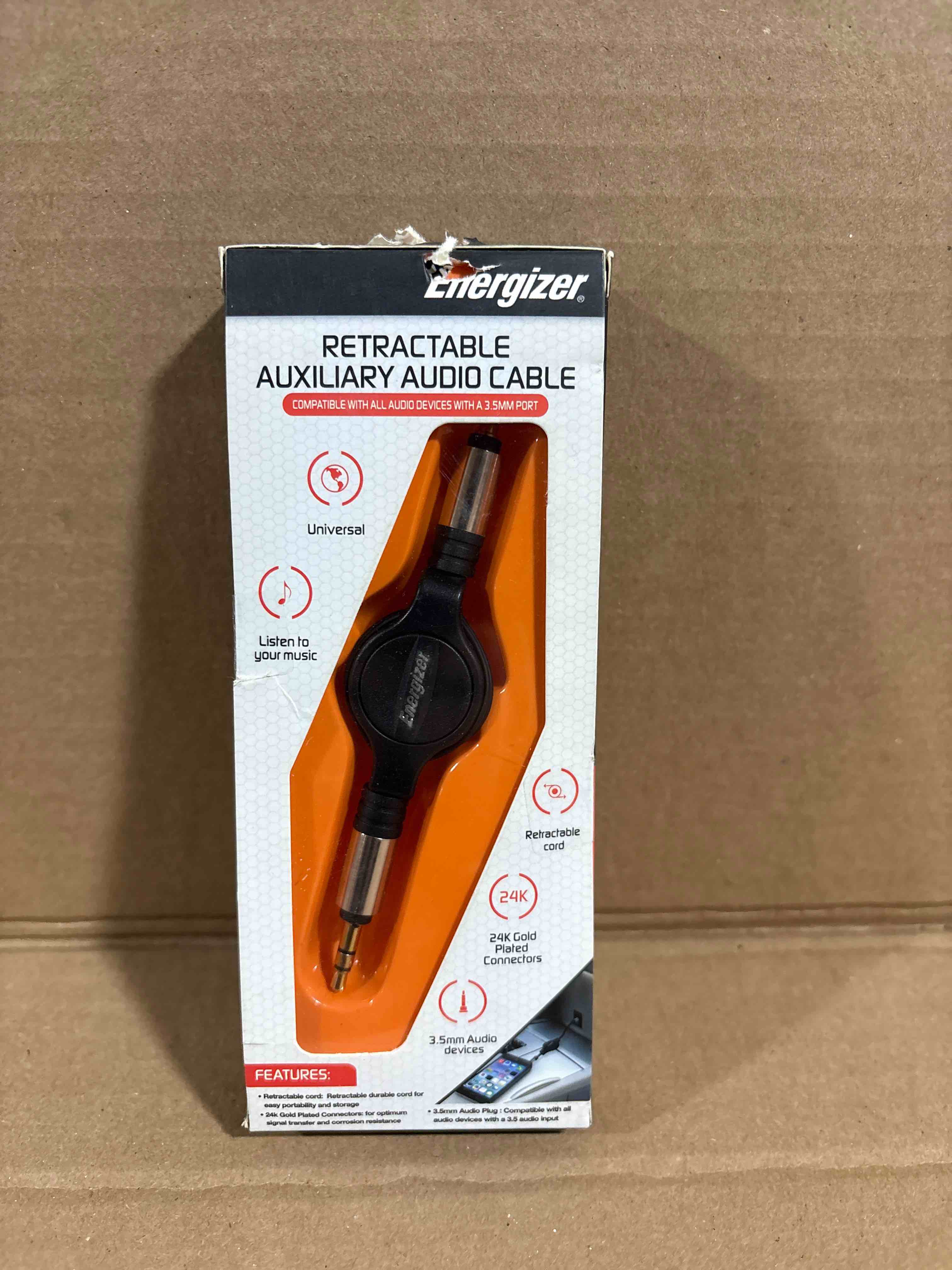 Condition photo showing New/Like New for Energizer Retractable Auxiliary Audio Cable