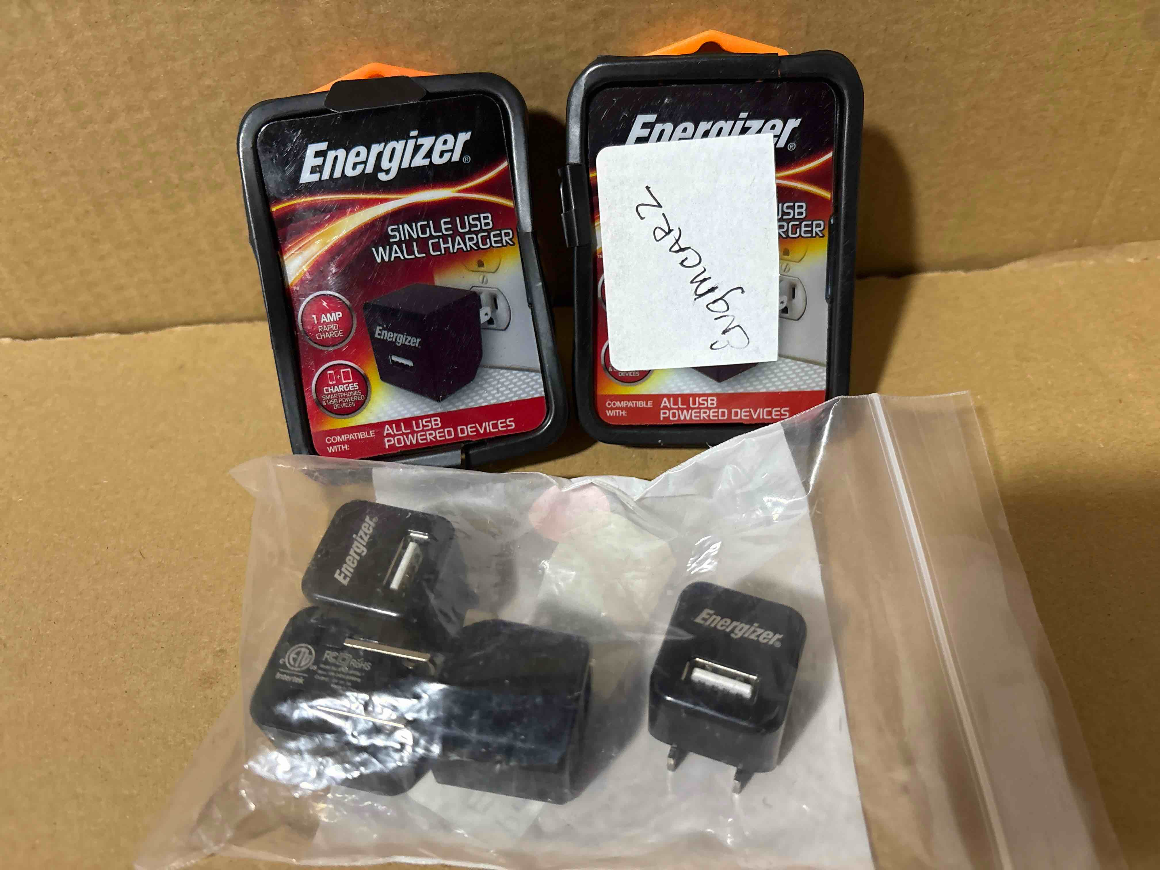 set of 5 energizer single usb wall charger