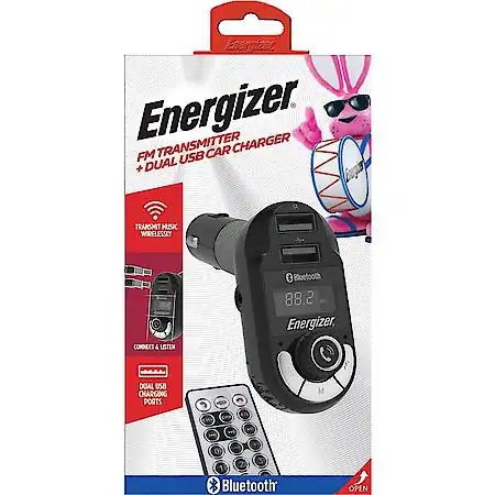 Energizer Bluetooth FM Transmitter Hands-Free Car Kit, dual USB Port ENG-FMT6