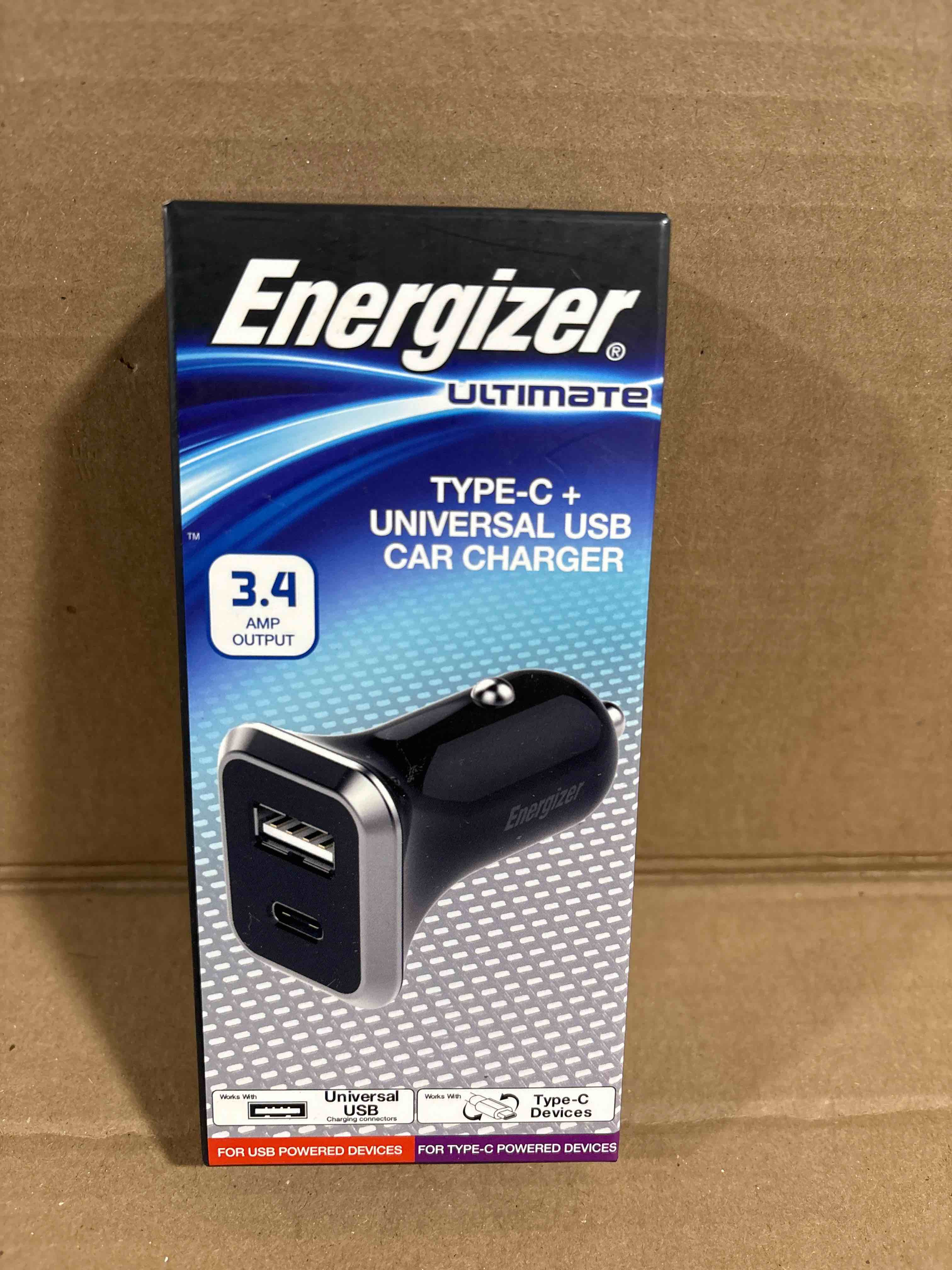 Condition photo showing New/Like New for Energizer EU USB Car Charger 2 Port Type-C + USB ENGUSBC13