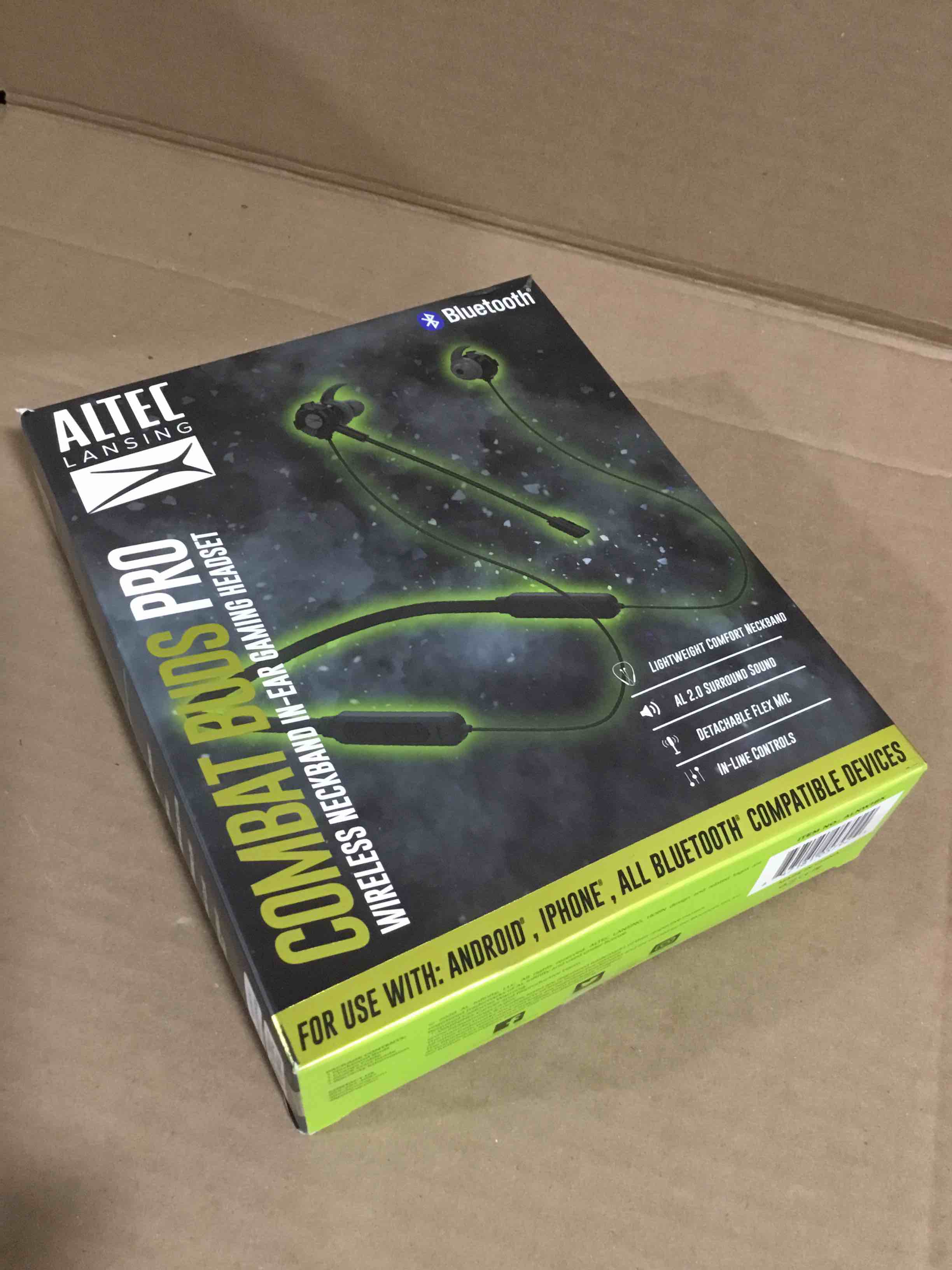 Condition photo showing Brand New for Altec Lansing ALNW1BK Combat Pro Wireless Neckband