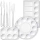 glokers paint palette and painting knife set - 3 paint trays and 5 paint knives - suitable for all kinds of paint - professional art supplies for adults and kids