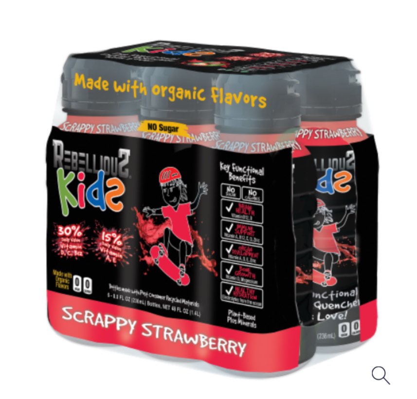 Rebellious kids scrappy Strawberry six count 8 ounce drinks