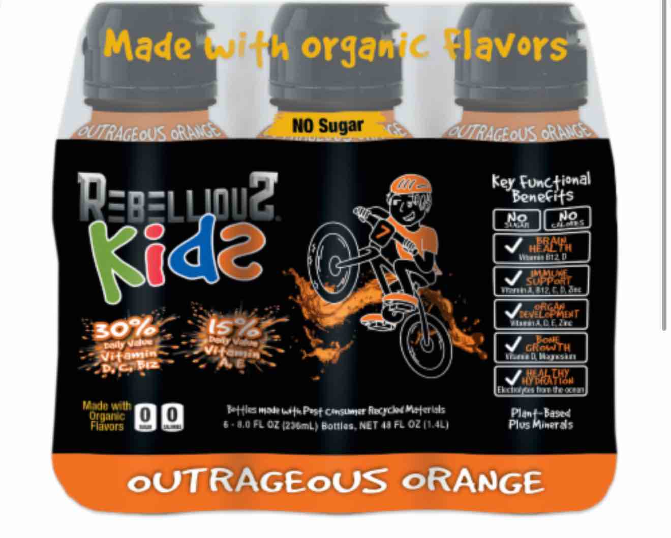 Rebellious Kids Outrageous Orange 6 pk / 8 fl oz 