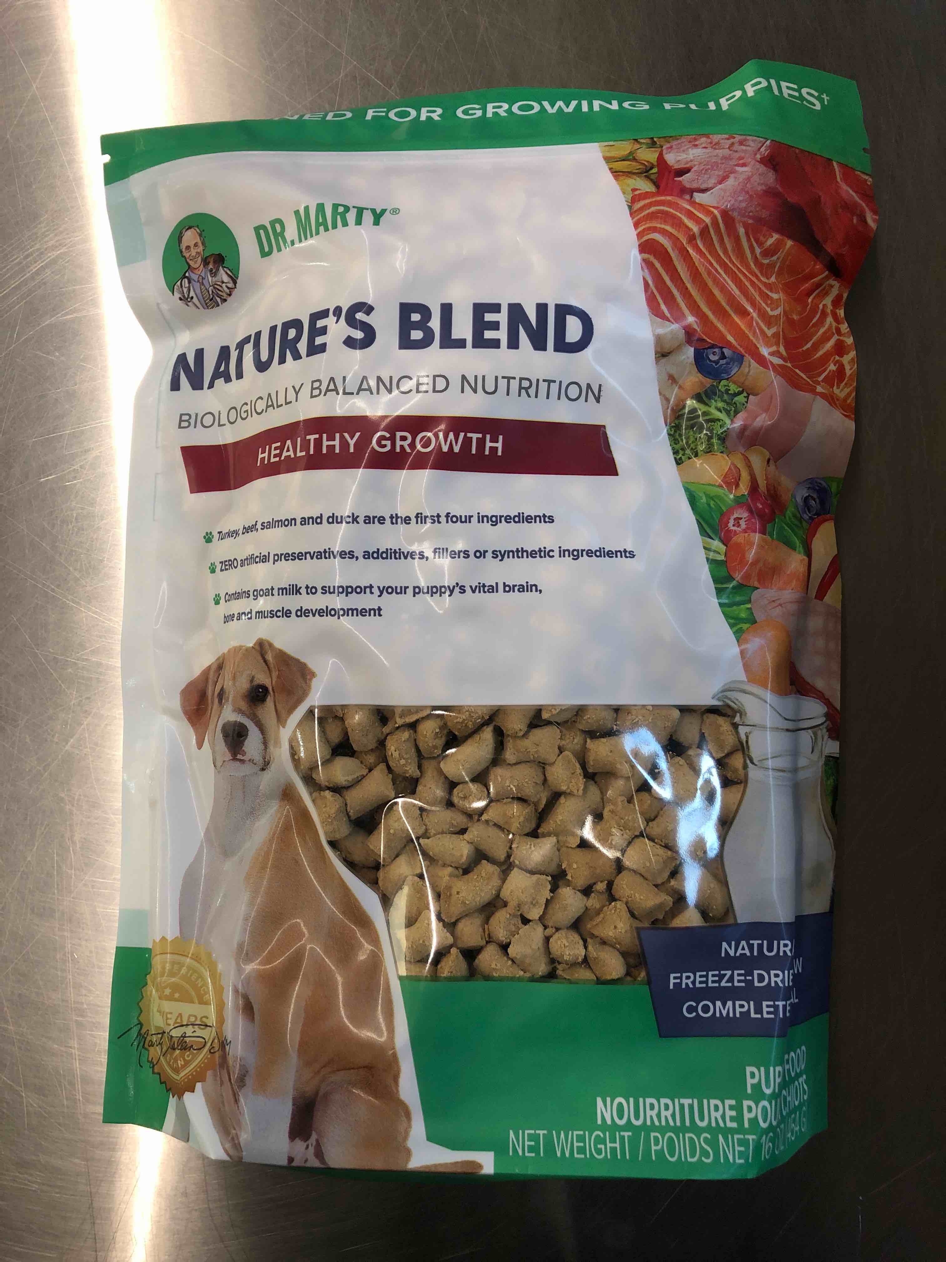 Dr. Marty Nature's Blend For Puppies Freeze Dried Raw Dog Food, 16 oz Exp 9/2024