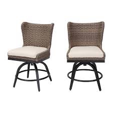 Hazelhurst Swivel Wicker Outdoor High Dining Chair with Bare Cushions (4-Pack) <Fire Table Not Included> 