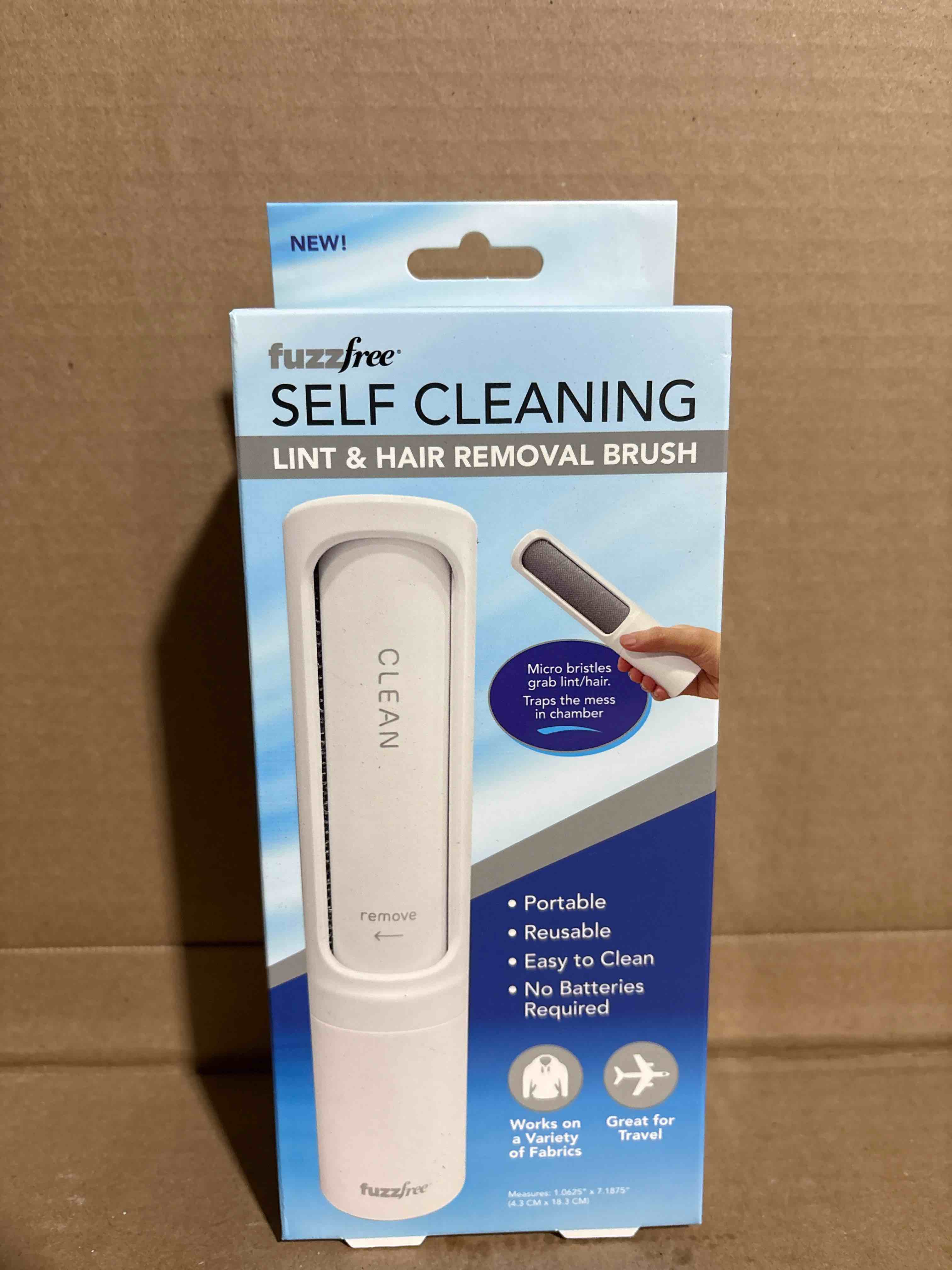 fuzzfree self cleaning lint & hair removal brush 