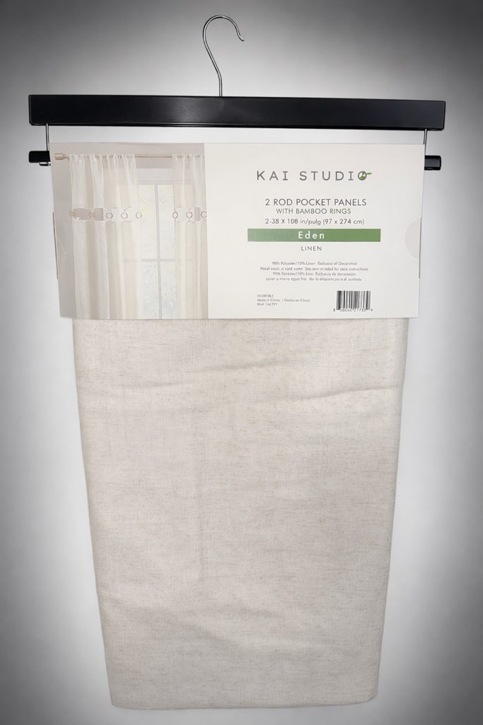 Kai Studio 2 Rod Pocket Panels With Bamboo Rings 2-38x108in