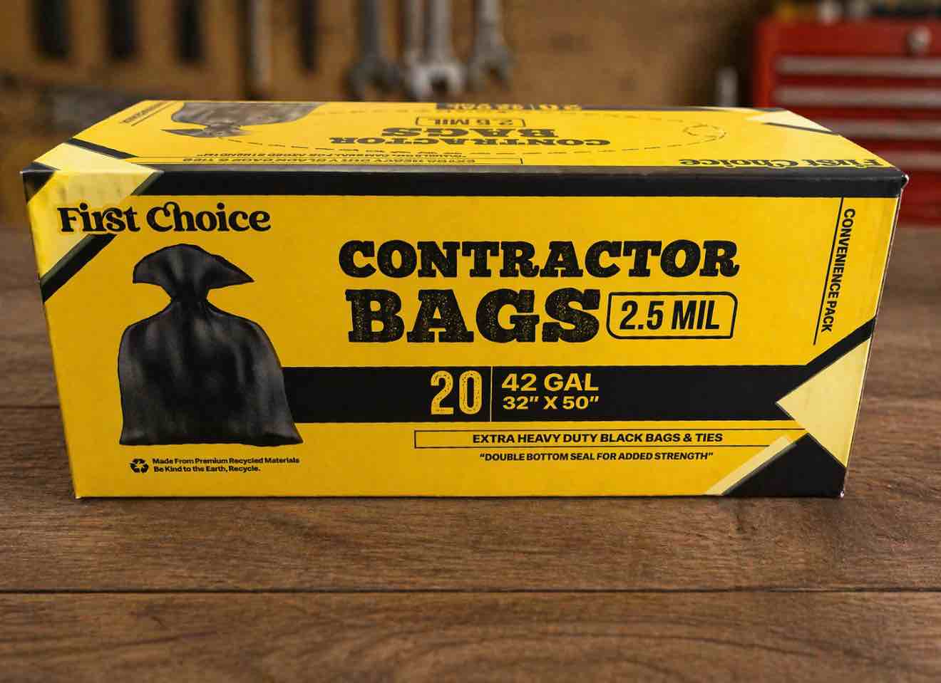 First Choice Contractor Bags 2.5 mil 42 Gallon 20 Count 