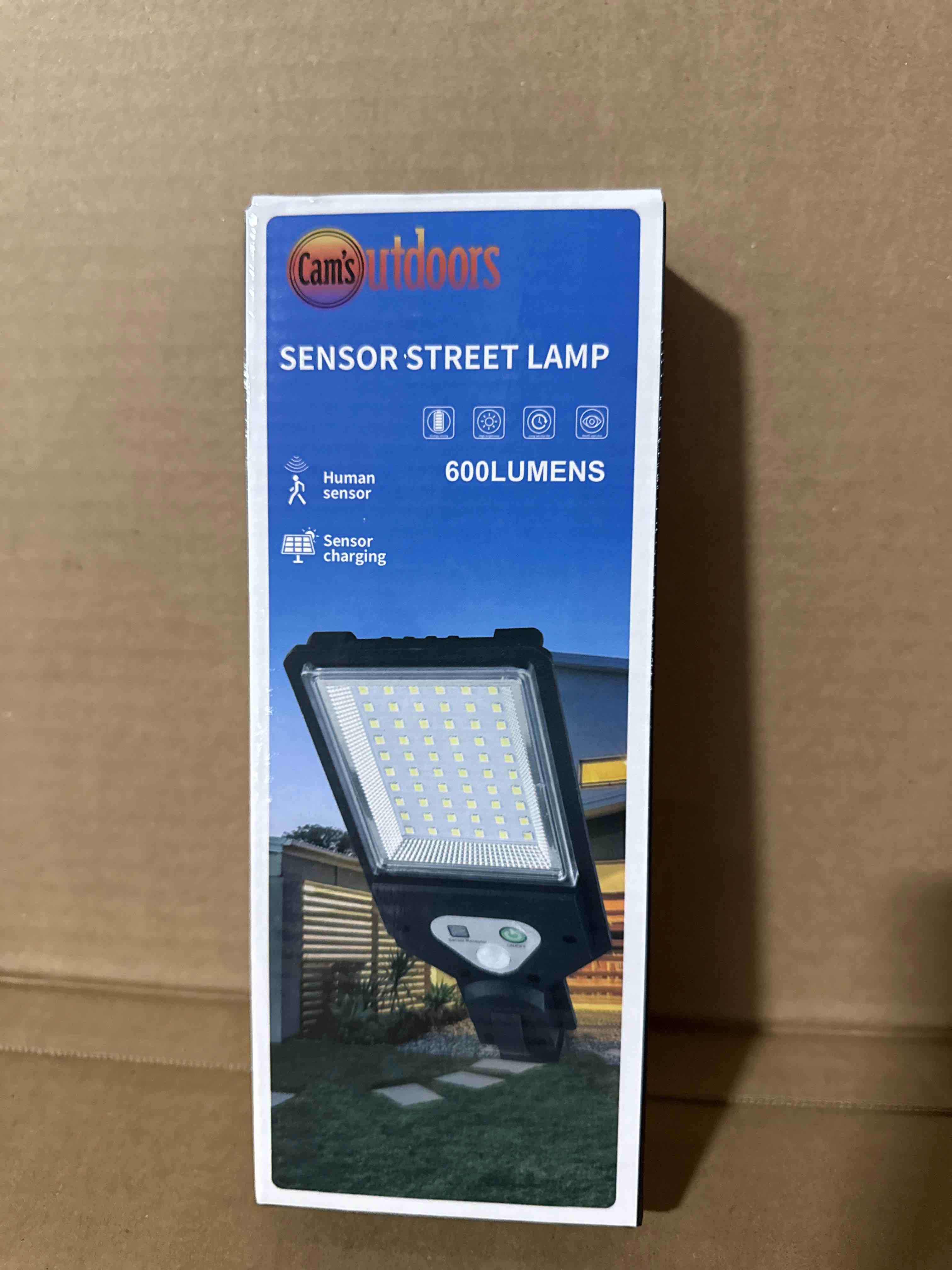 Condition photo showing New/Like New for solar motion sensor street lamp, 600 lumens