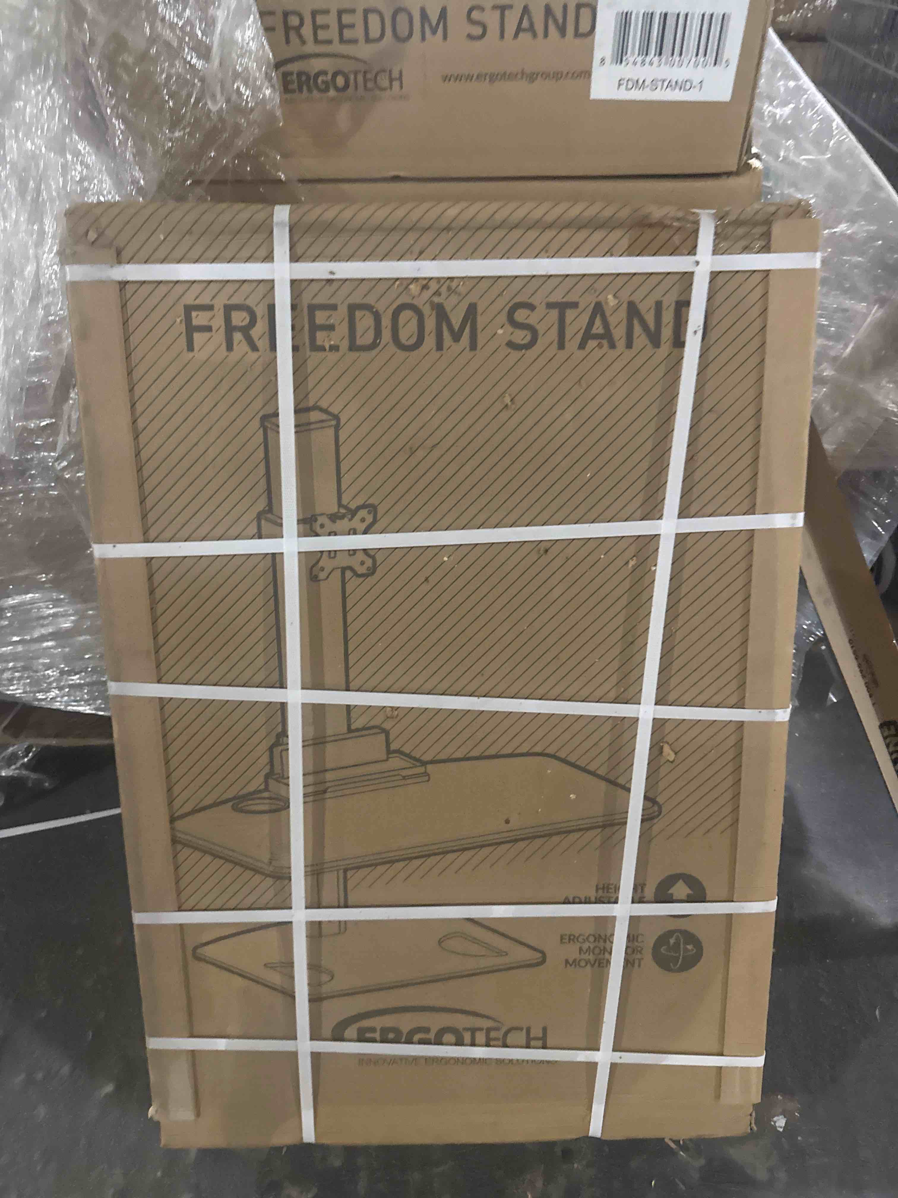 Condition photo showing New/Like New for ergotech fdm-stand-1 single freedom sit-stand desk workstation