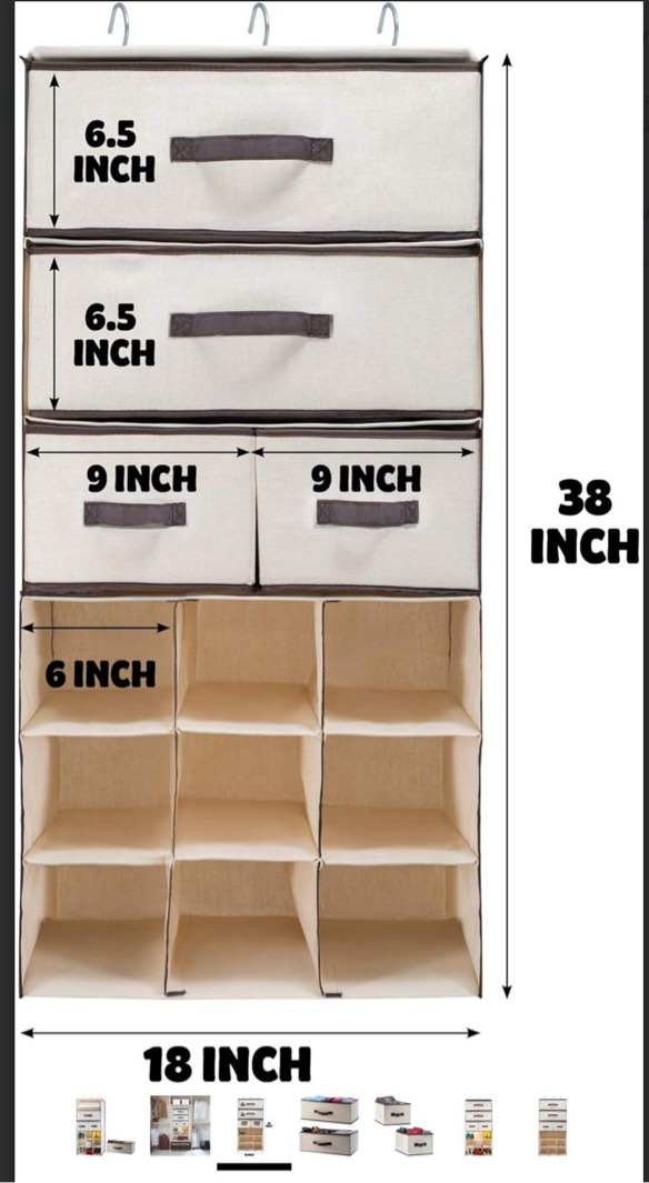 lv-365  Fabric Hanging Shelves With Drawers