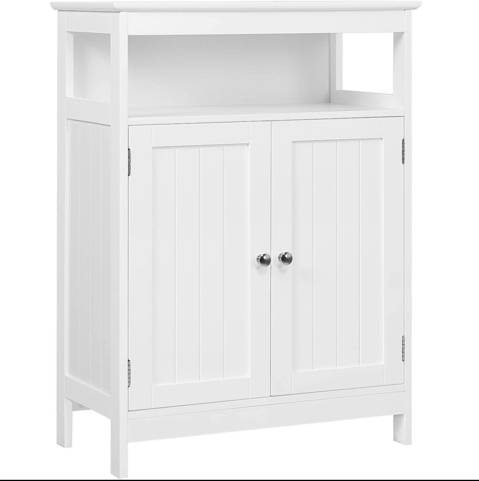 Bathroom Storage Cabinet With Door White(two-Door Two-Tier Rack) 