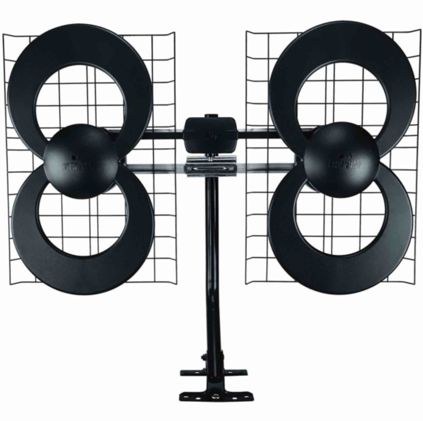 Antennas Direct ClearStream 4 Indoor Outdoor HDTV Antenna 70-Mile Range includes 20-in Mast with Pivoting Base and Adjustable Mounting Hardware C4-CJM