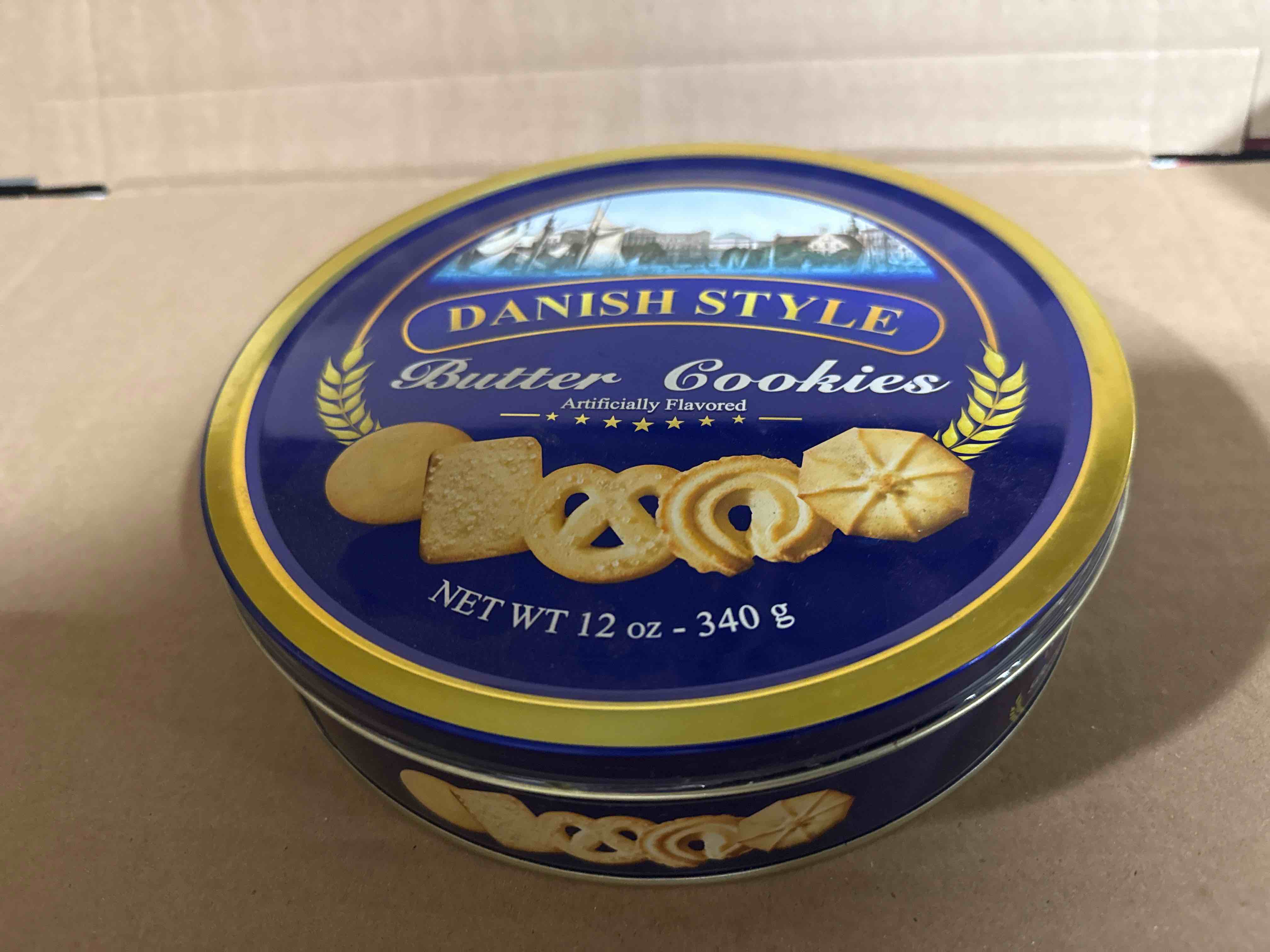 Best By 07/27 12 ounce danish style butter cookies