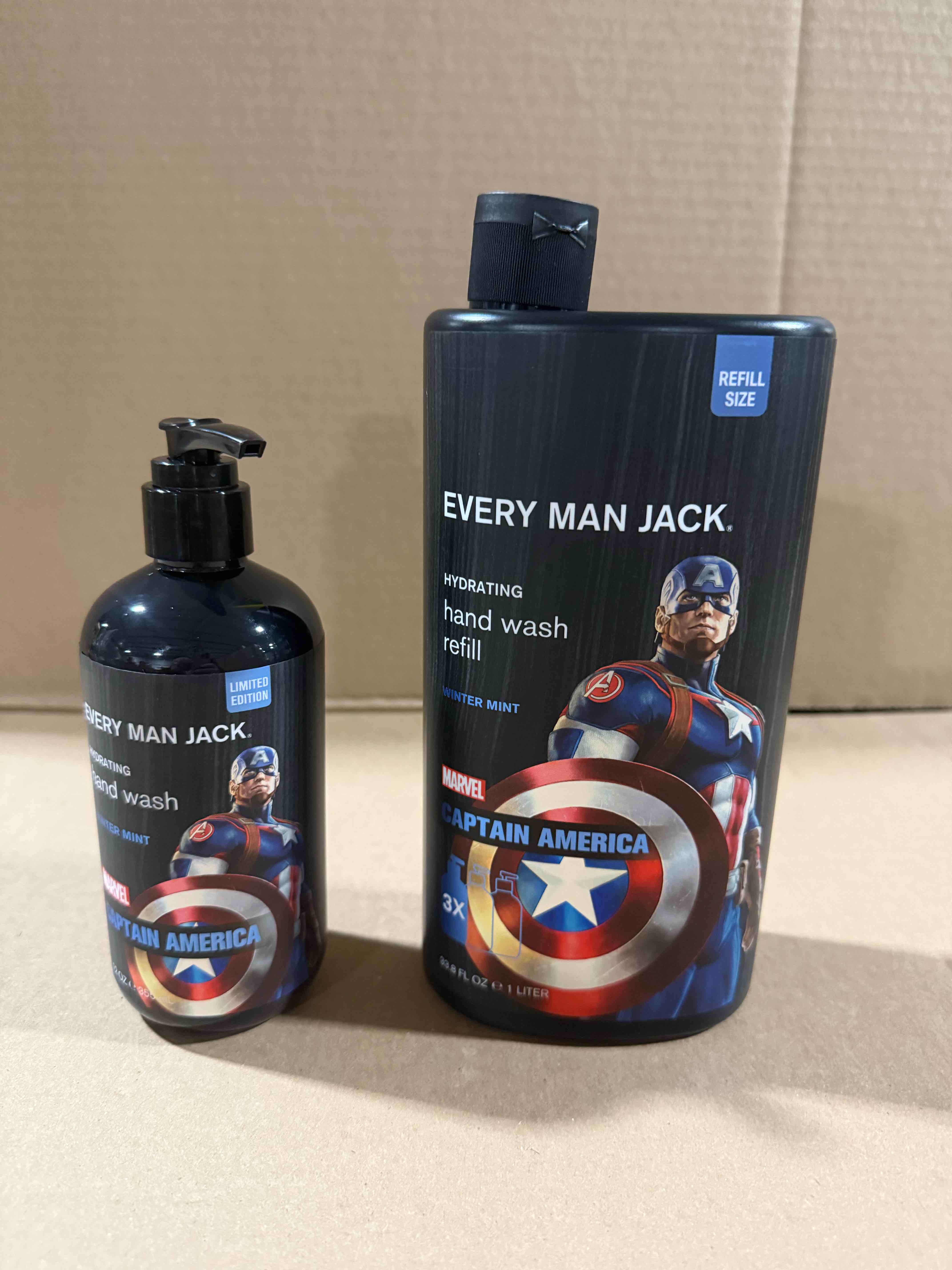 Condition photo showing Brand New for every man, Jack hydrating hand wash 12 ounce and 33.8 ounce refill