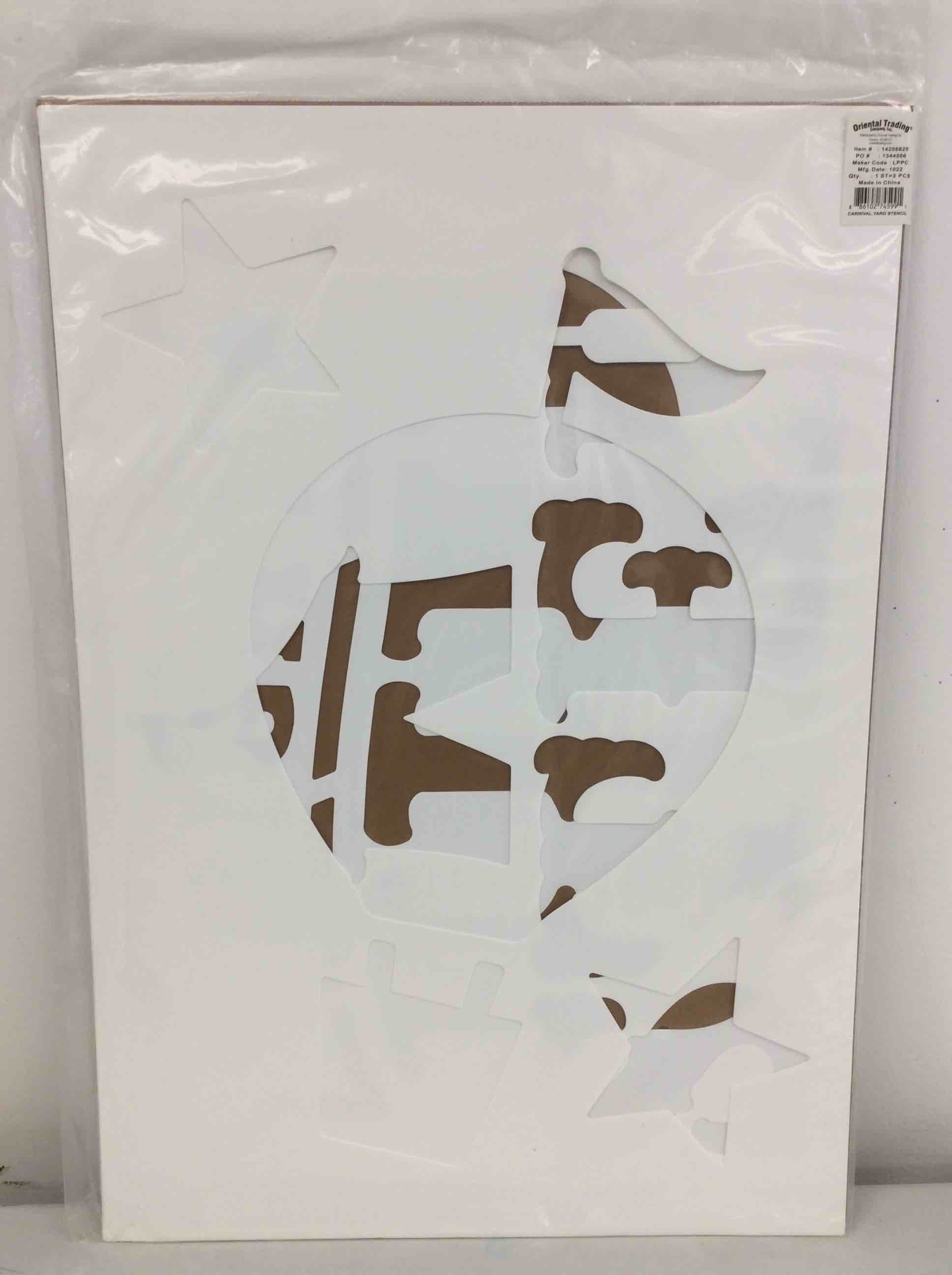 Condition photo showing New/Like New for carnival yard stencils 3 pieces