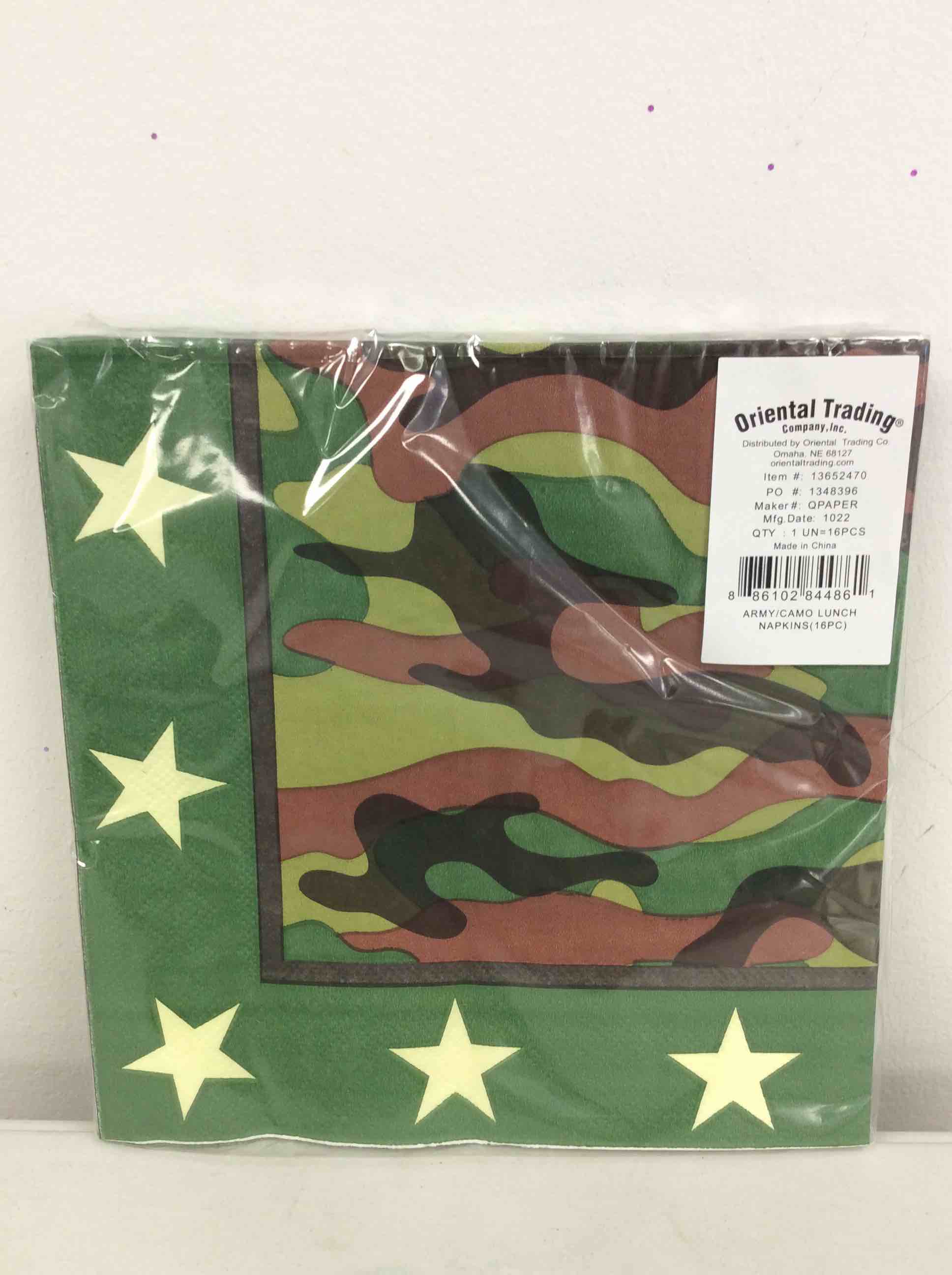 Condition photo showing New/Like New for fun express - army/camo lunch napkins for birthday - party supplies - print tableware - print napkins - birthday - 16 pieces