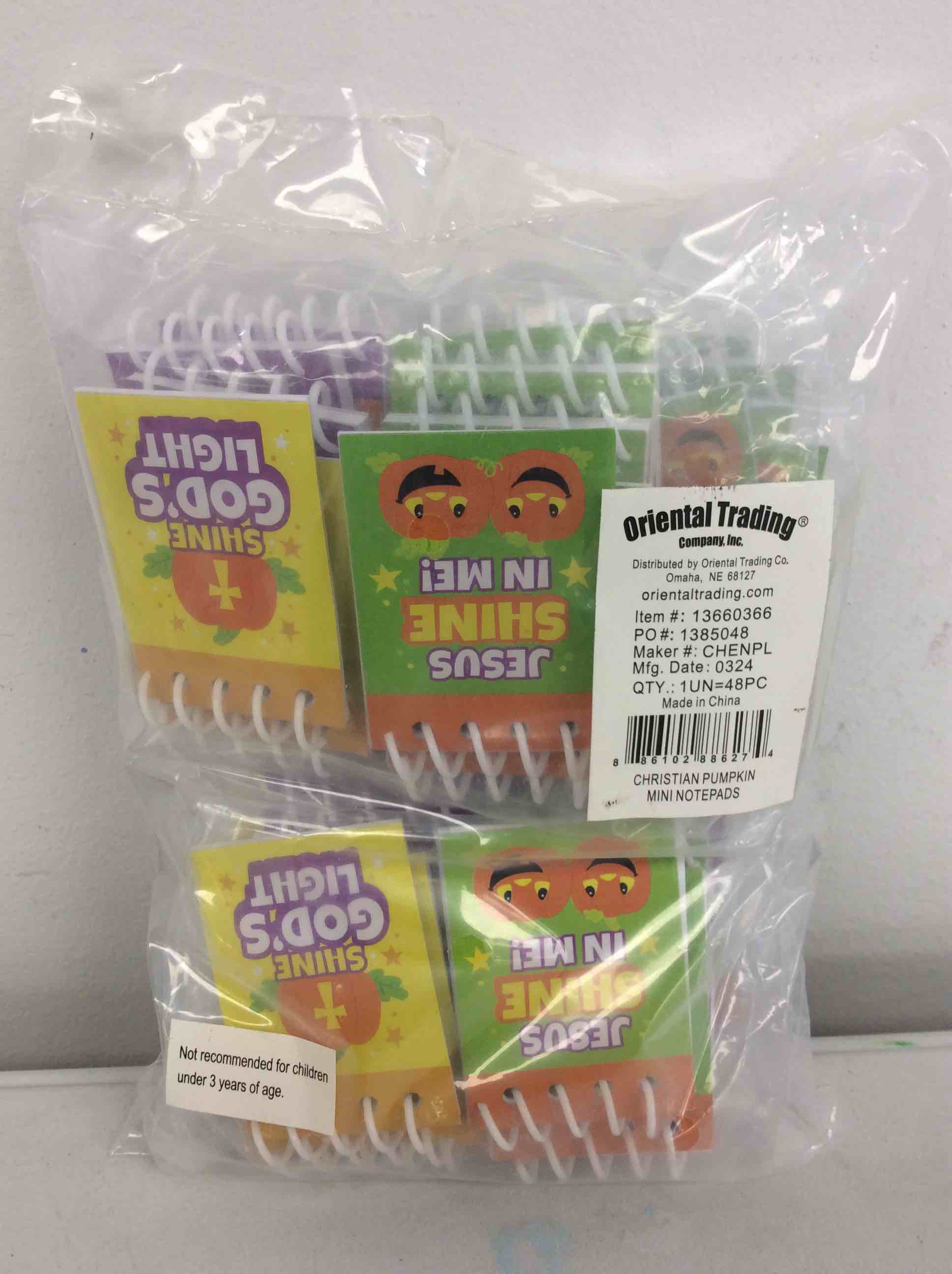 Condition photo showing New/Like New for fun express christian pumpkin mini notepads for halloween - 48 pieces - religious halloween party decor