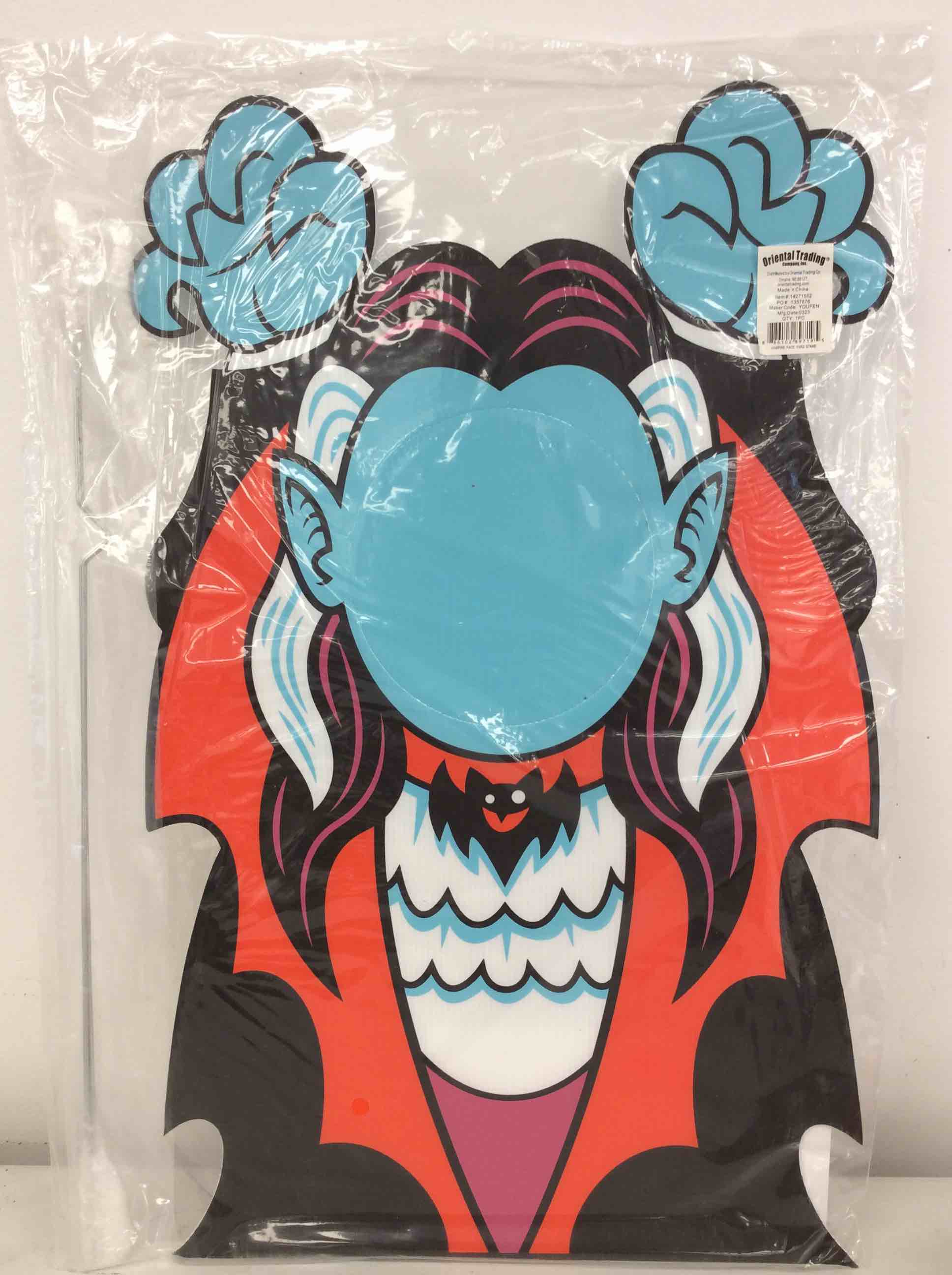 Condition photo showing New/Like New for oriental trading vampire face yard stake