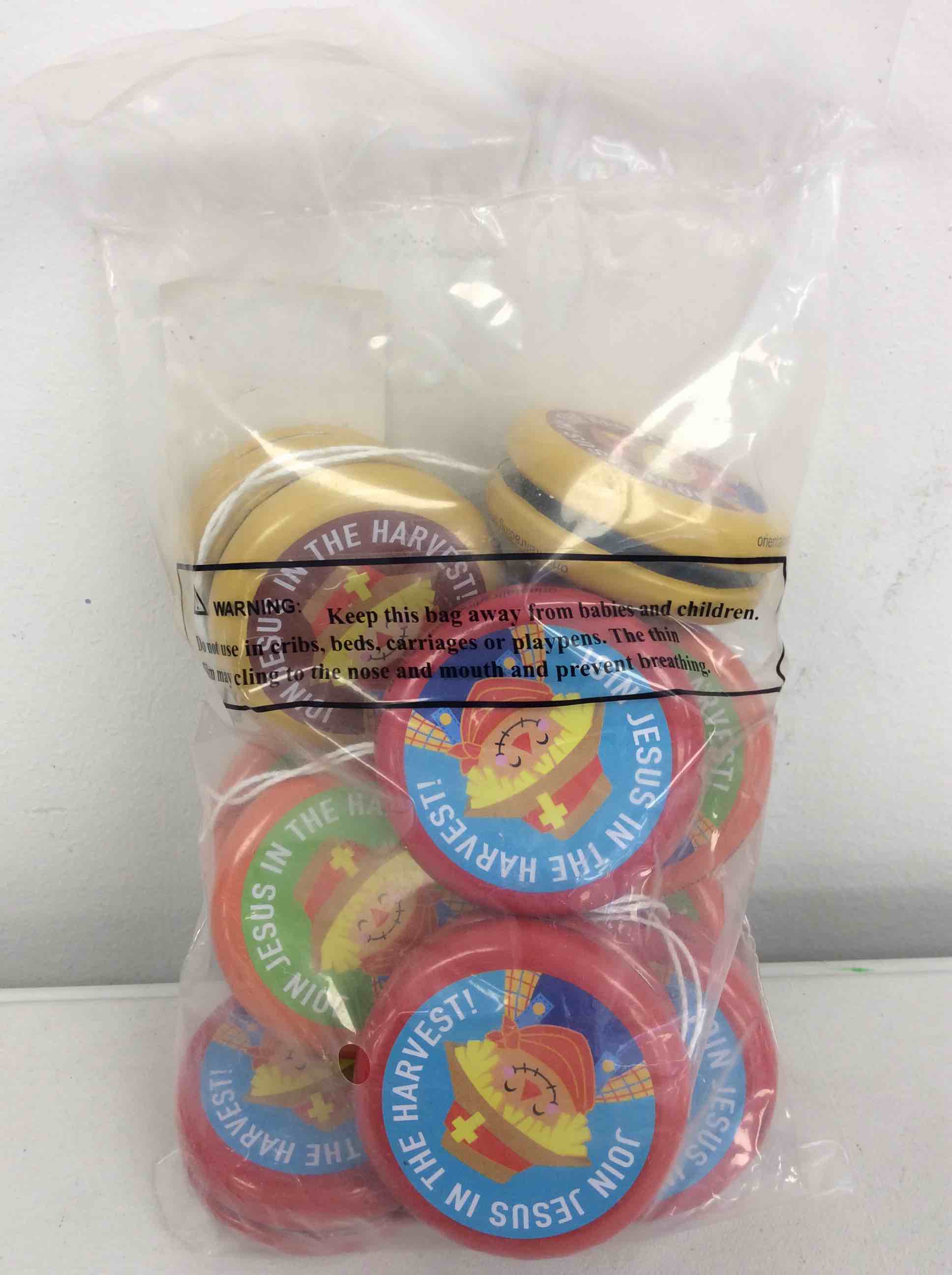 Condition photo showing New/Like New for fun express religious scarecrow yoyos - 12 pieces
