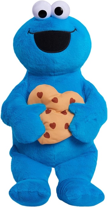 Sesame Street Sweet Love 15-inch Large Plush Cookie Monster Stuffed Animal, Blue, Soft Plushie, Kids Toys for Ages 18 Month by Just Play