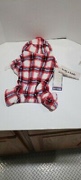 Mission Pet Wag-a-tude Red Plaid Pom Pajama Size XS