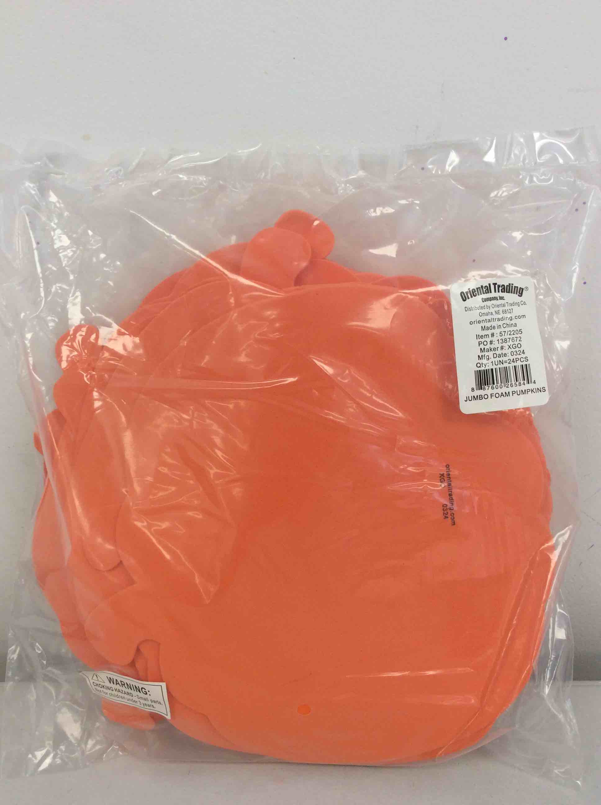 Condition photo showing New/Like New for jumbo foam pumpkins - crafts for kids and fun home activities - 24 pieces